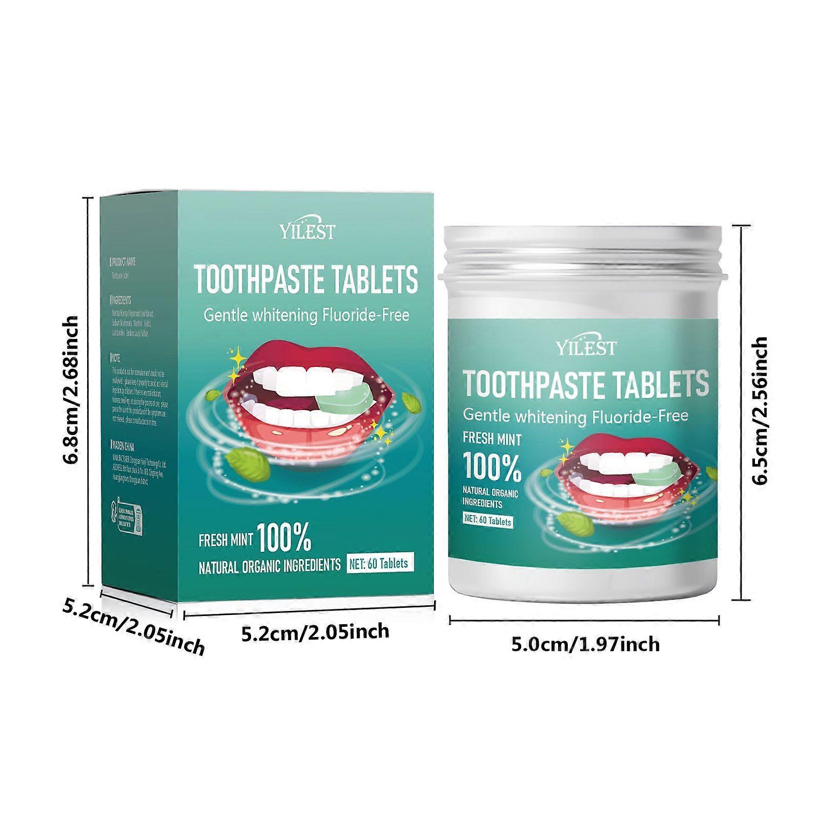 Les comprimés de dentifrice à la menthe nettoient et éliminent les odeurs buccales, portables, saveur fruitée solide