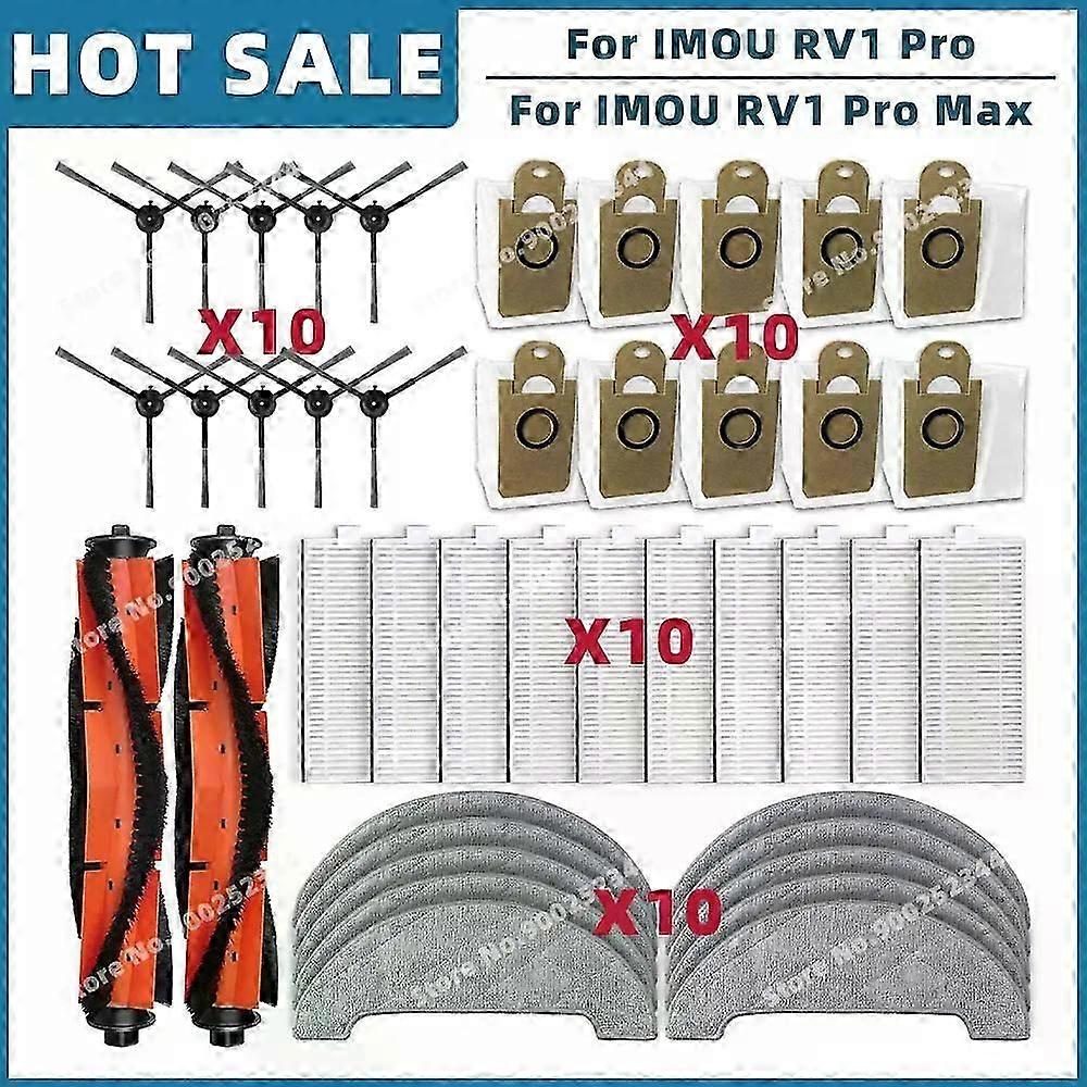 Applies to For IMOU RV1 Pro, RV1 Pro Max Replacement Spare Parts Accessories Main Side Brush Hepa Filter Mop Cloth Dust Bag