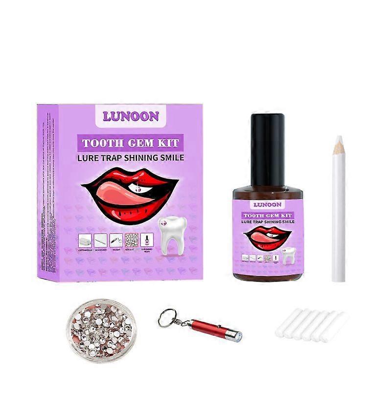 Multi-color tooth gemstone set is easy to remove and install. The teeth are