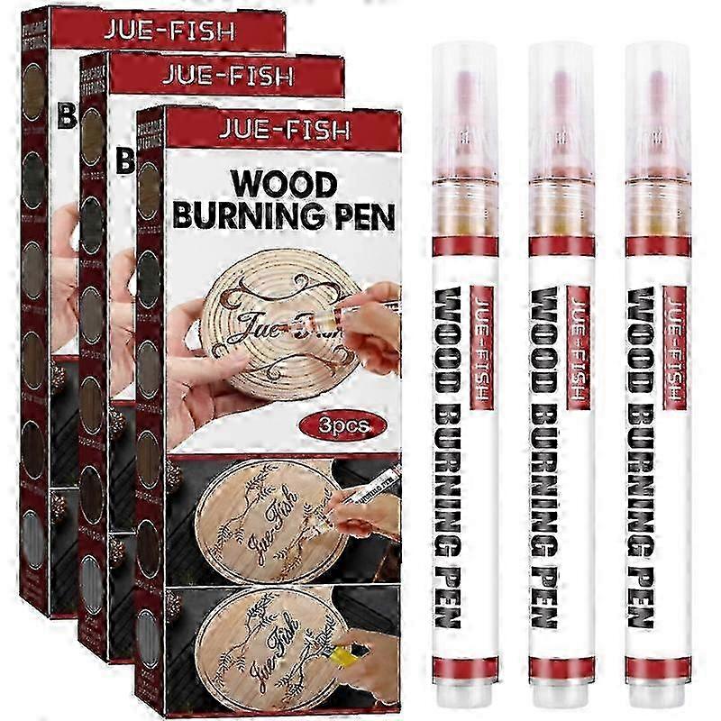3Pcs DIY Wood Burning Pen Scorch Wood Burned Marker Pyrography Caramel Pens Safe Non-toxic Art Pyrography Tools Kid Gift