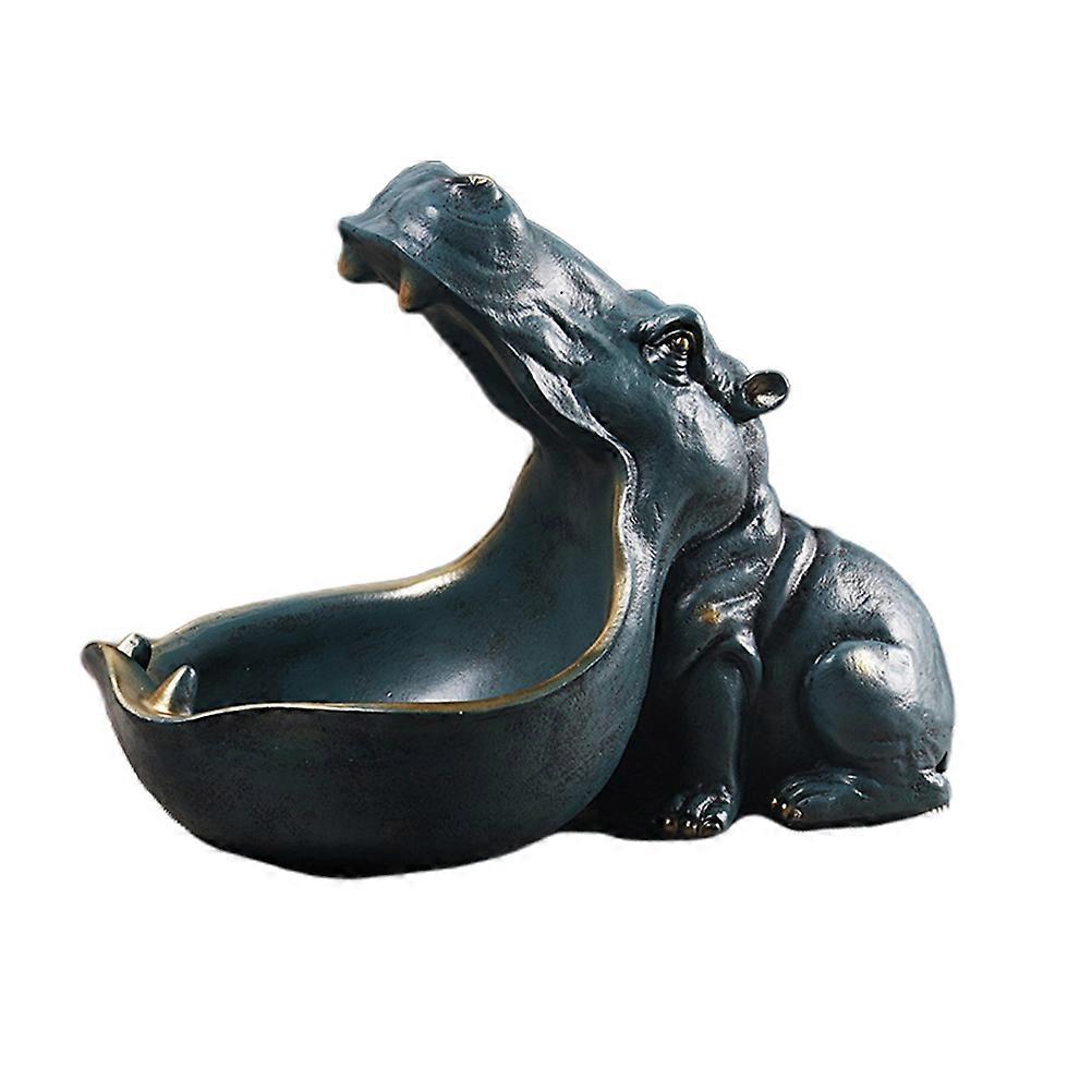 Cell Phone Storage Container Hippopotamus Shape Desktop Decor Navy