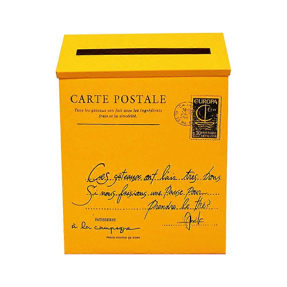 Home Wall Decor Post Box Mailbox for Decoration Use 2Pcs Yellow