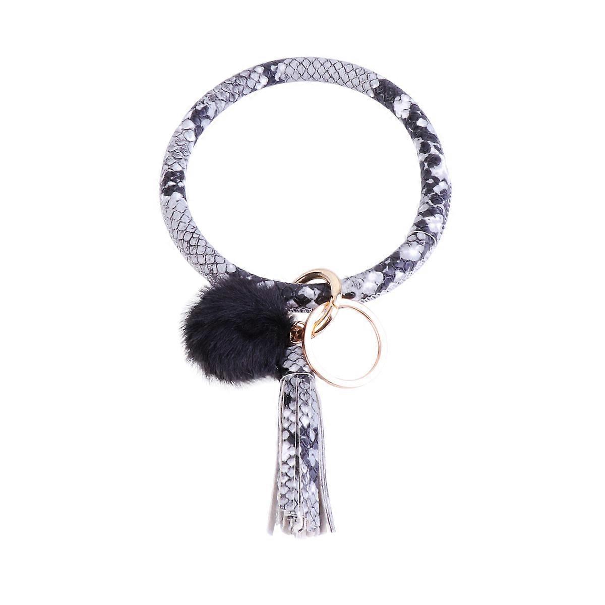 Keychain Decor Grain Key Ring Accessory Plush Ball Tassel for Everyday Use 1Set