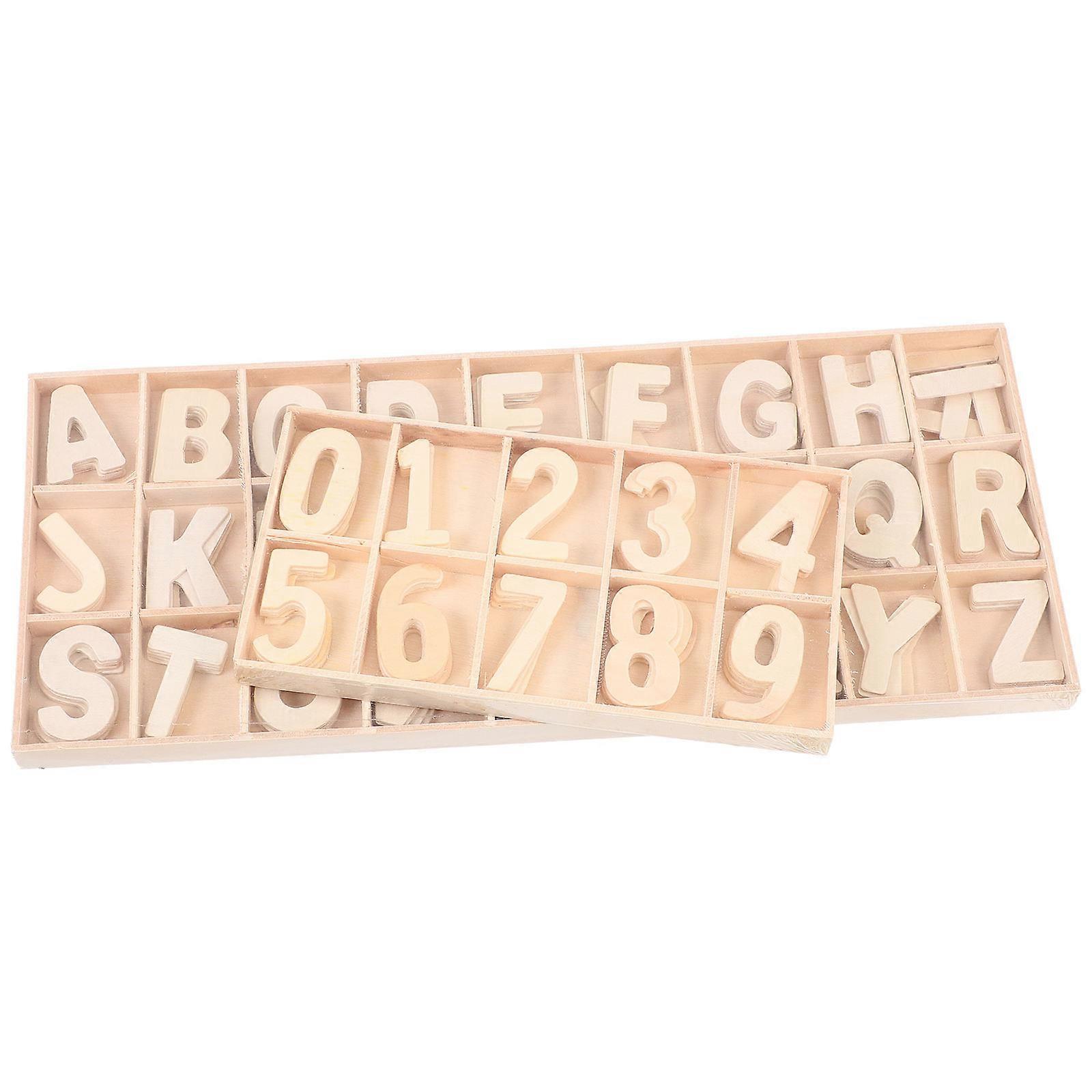 Block Letters Wooden Alphabet Numbers Card Making For Craft Enthusiasts 36x2cm 2 Sets