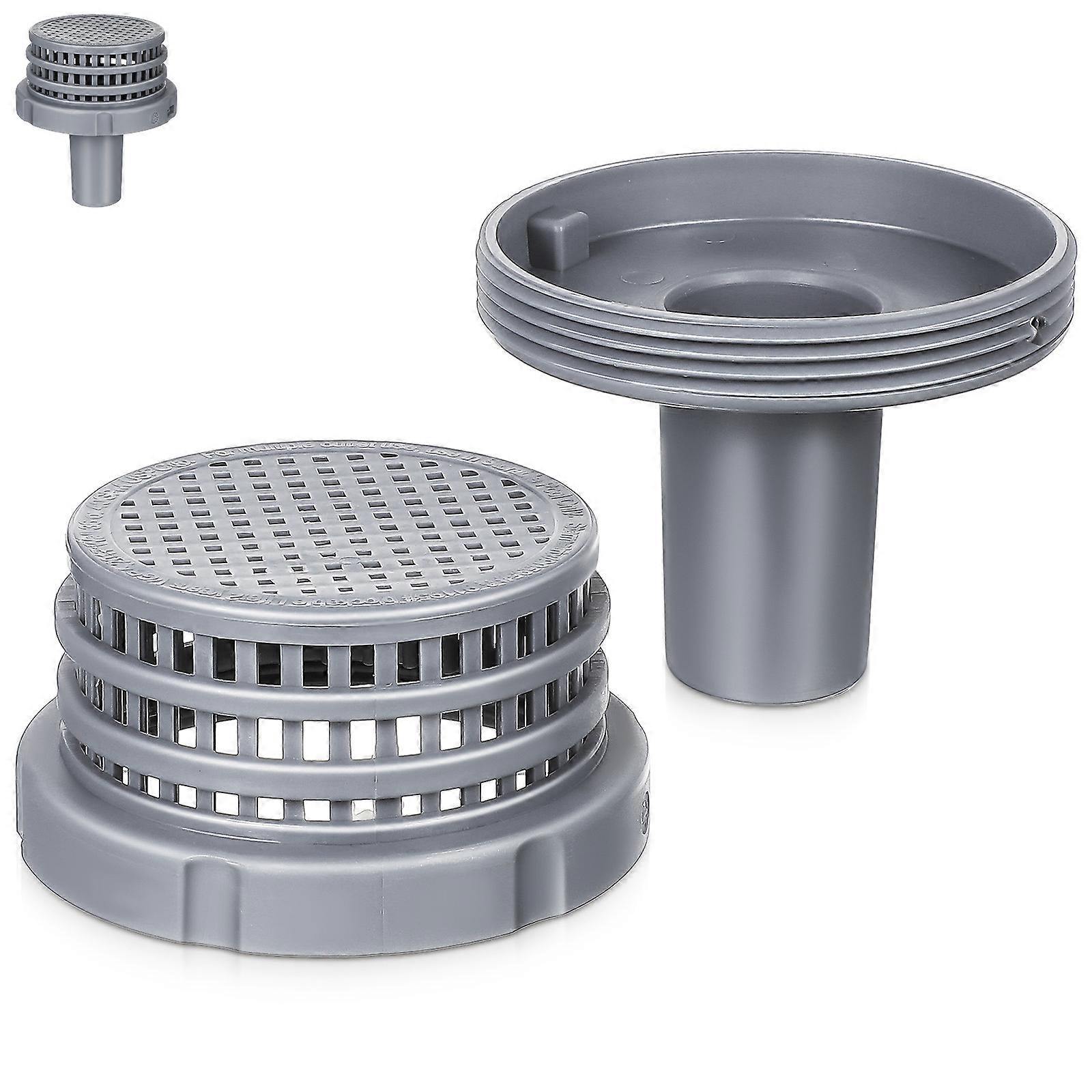 Pool Strainer Basket Replacement for Swimming Pool Filter 2Pcs Grey Plastic