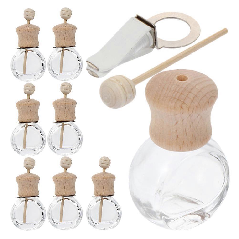 Car Diffuser Bottle Glass and Wood Aromatherapy Clip 40Pcs Set