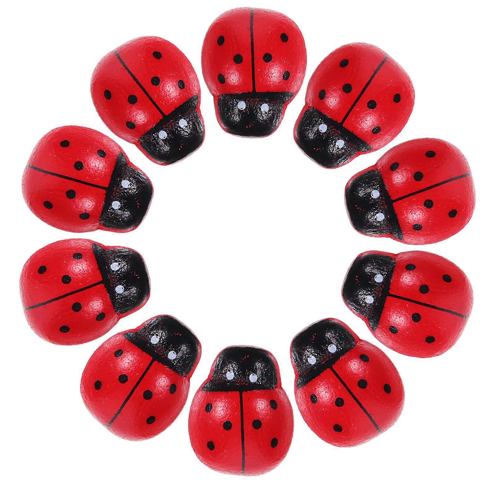 Wooden Micro Landscape Ladybug Figures for Home Decor 500Pcs