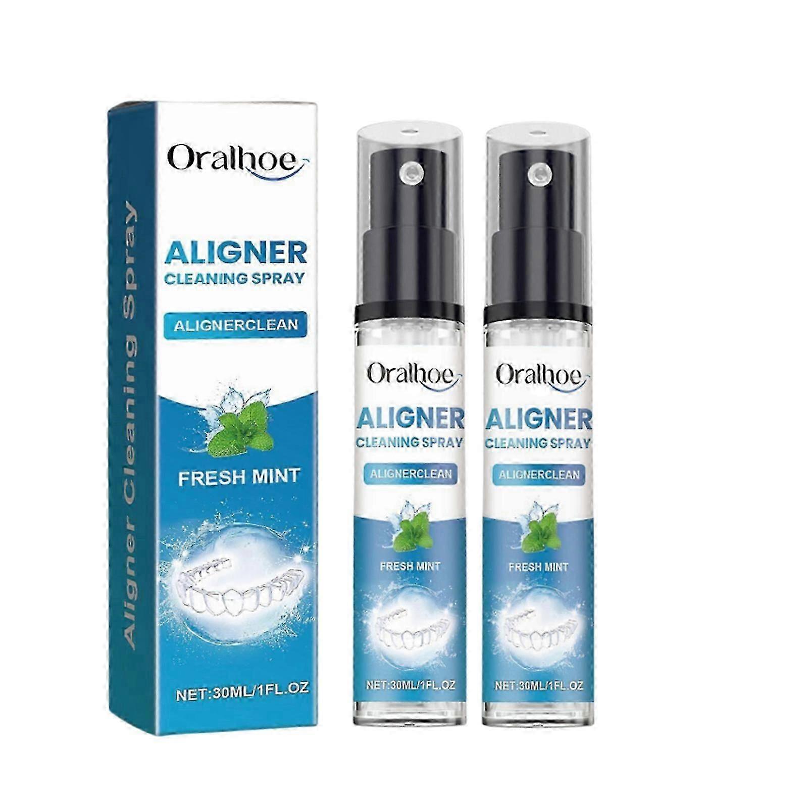 1-3X Cleaner Spray - Mint Flavored Retainer Clean Spray, Multi-Purpose Whitening Refreshing Foam for Aligners, Retainers, Mouth Guards, 30ml