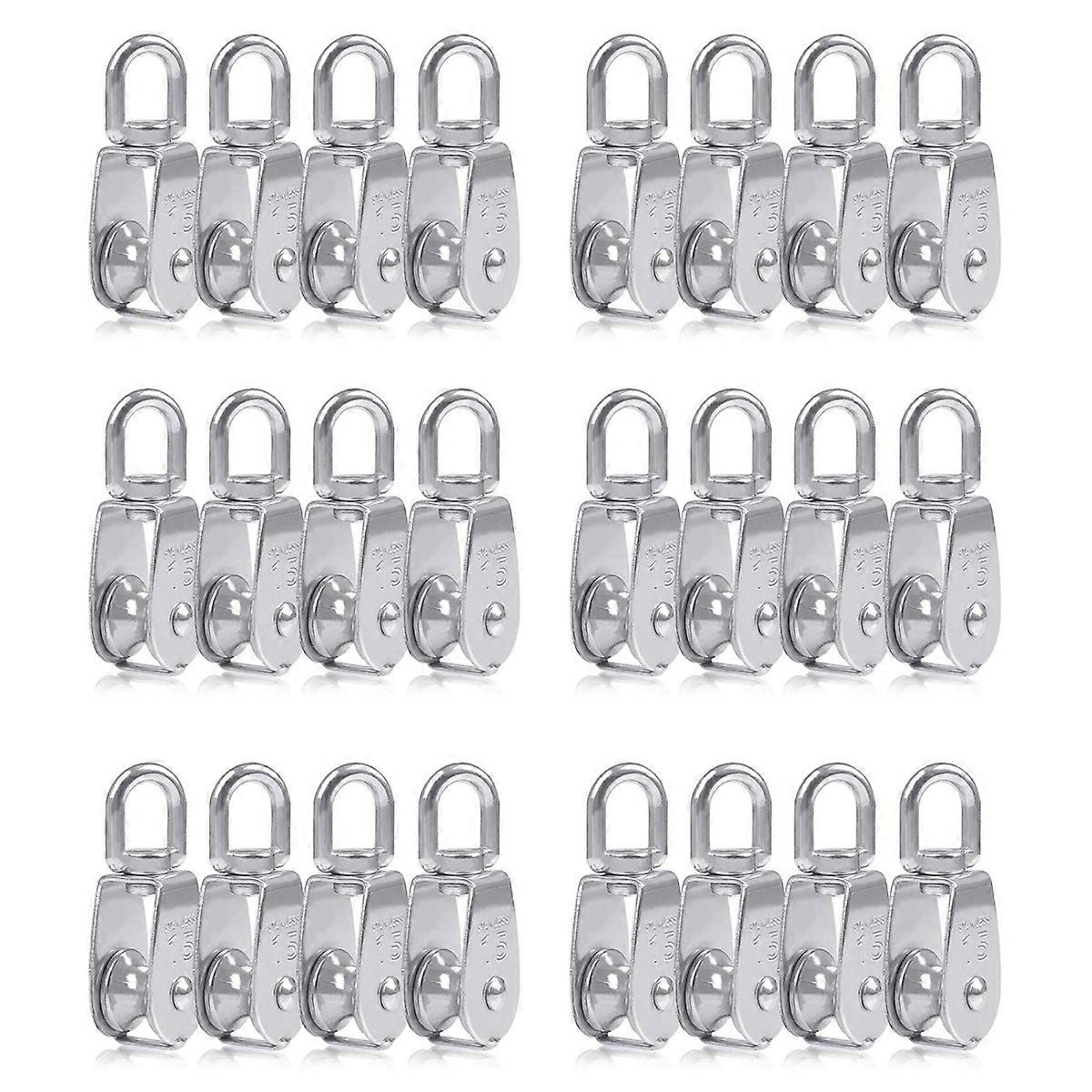 4 stk. enkelt trinseblokk M15 liten trinserulle i rustfritt stål