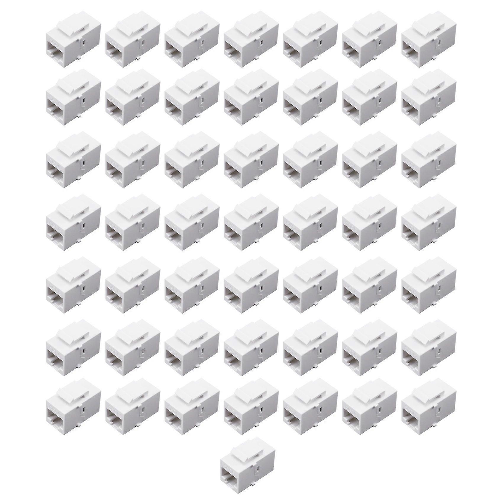 RJ45 Connector Keystone Jack Cat6 RJ45 Extension Coupler Ethernet Network LAN Cat 6 Coupler Jacks Extend Adapter(White)