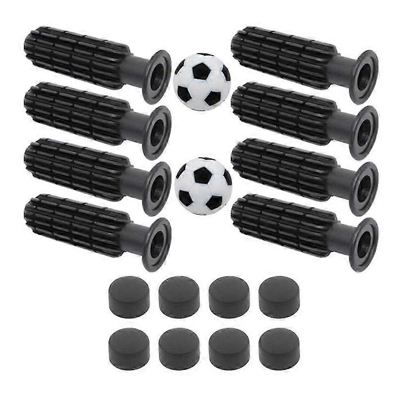 8Pcs Foosball Grips with End Plug Table Football Children Comfortable Handling with 2 Small Soccer Balls Replace Replace