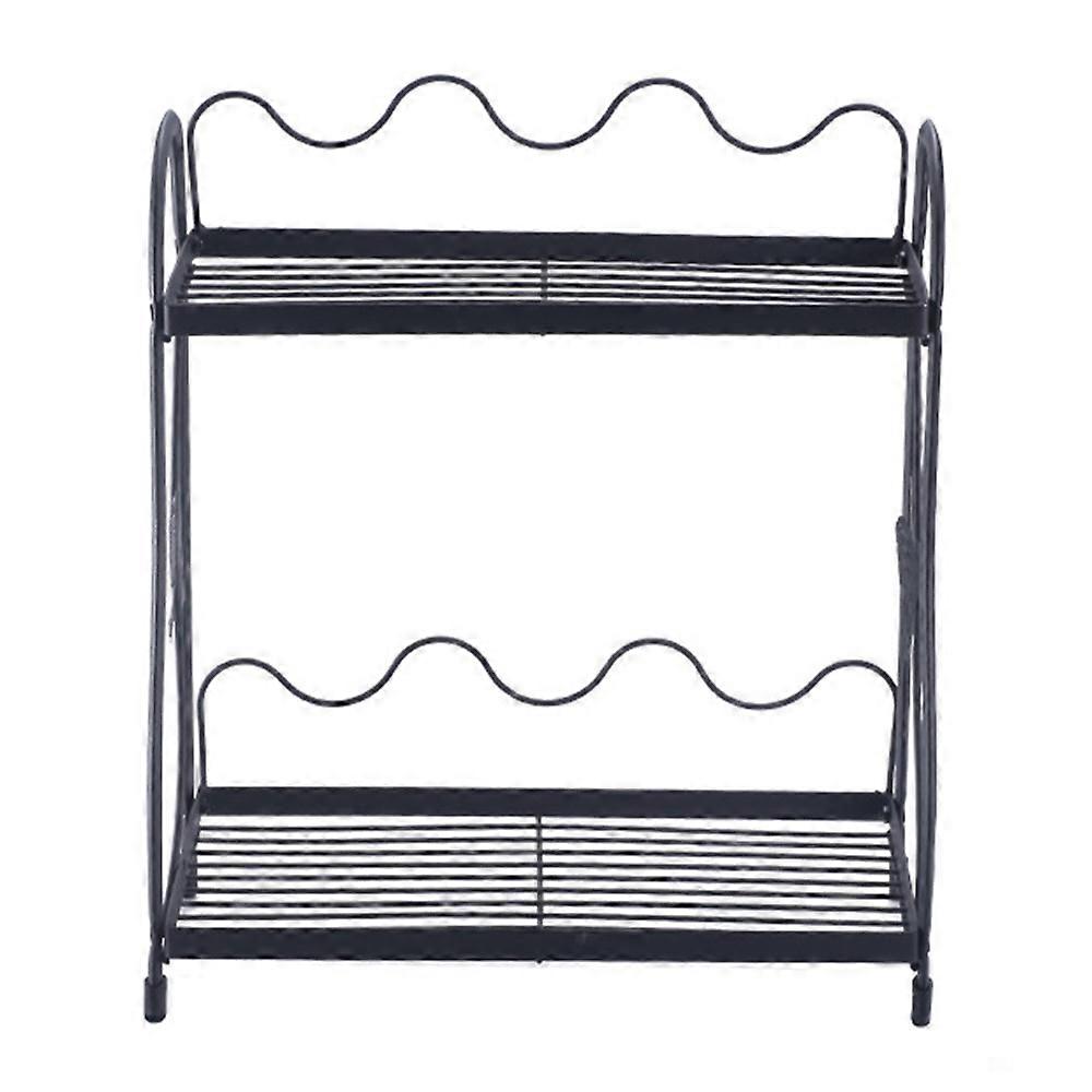 001- ZJ-SS2 Butterfly Design Bathroom Storage Rack Double Layer Metal Shelf