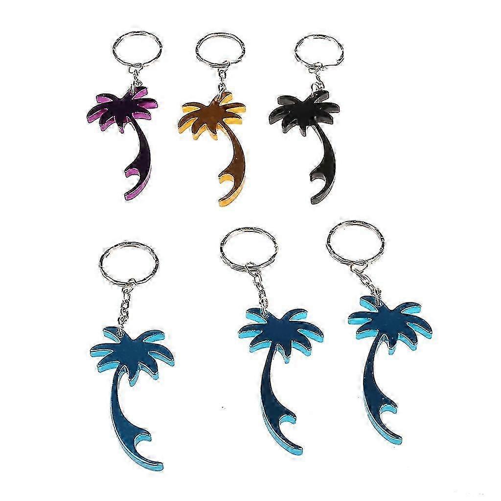 Portable Aluminum Keychain with Palm Tree Design for Beer Bottle Opener Use
