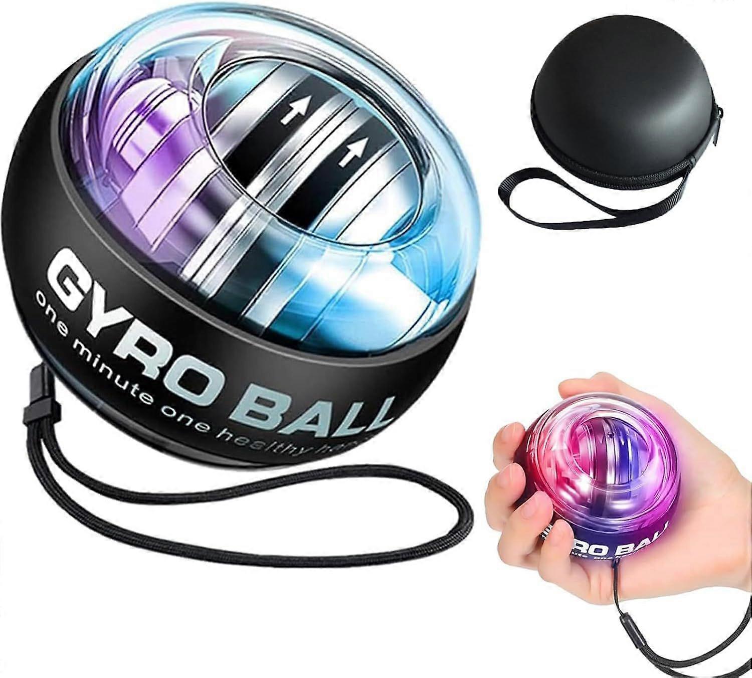 Auto-Start Wrist Power Gyro Ball with LED Lights, Wrist Strengthener and Forearm