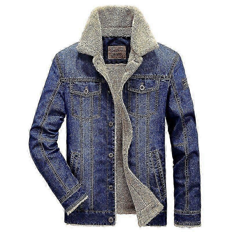 Jaqueta masculina plus size outono e inverno com lapela e acolchoamento de algodão Jaqueta quente jeans Jaqueta acolchoada de algodão