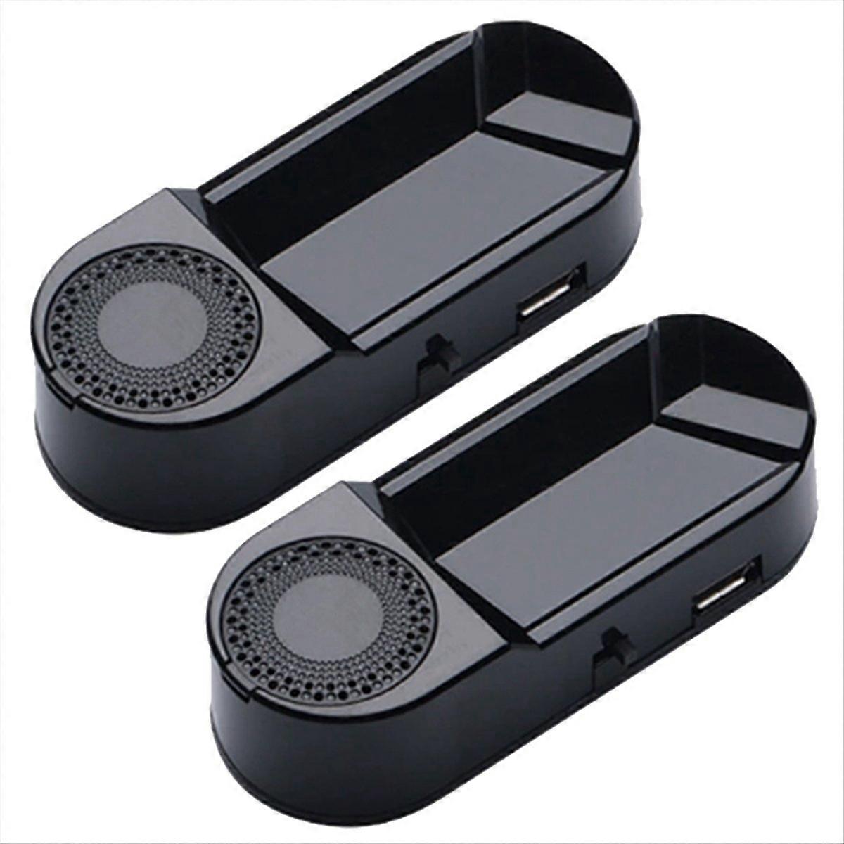 2Pcs Car Fake Security Light Solar Powered Simulated Alarm Wireless Warning Anti-Theft Lamp with Air Freshener Function