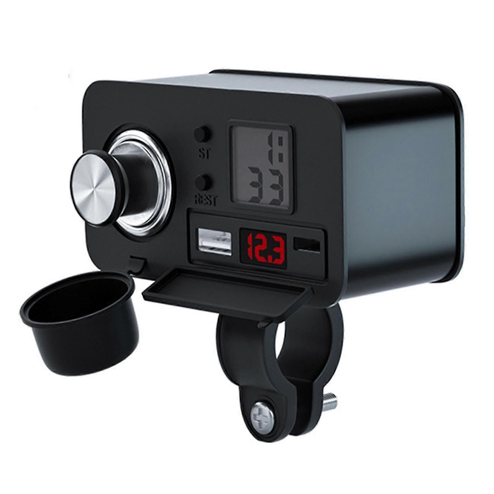 Qc 3.0 Motorcycle Power Socket Outlet Real-time Voltage Detection Voltmeter For Phones Tablets Gps