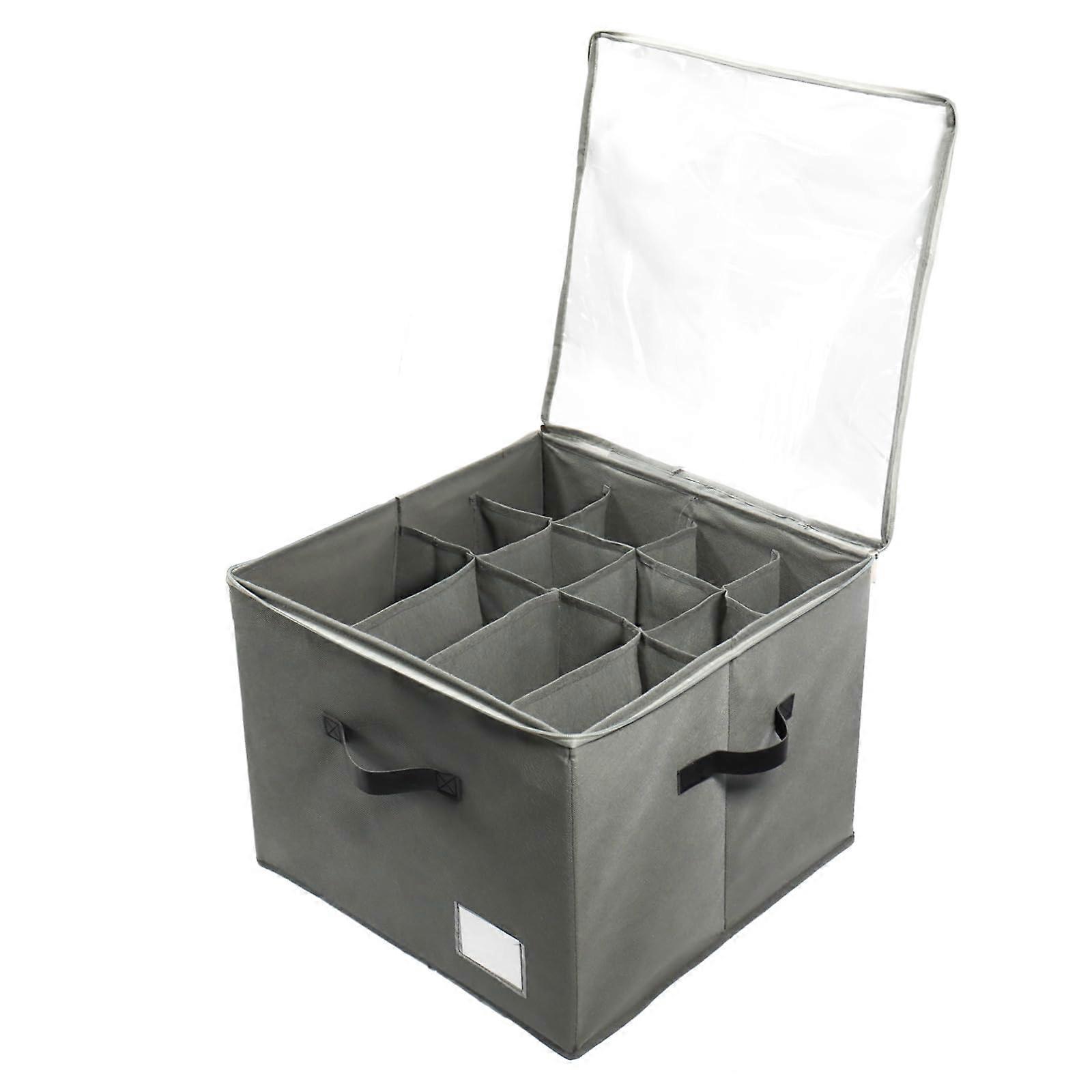Shoe Storage Organizer For Closet, Foldable Shoe Box With Clear Lid, Oxford Fabric, SpaceSaving Design, Grey