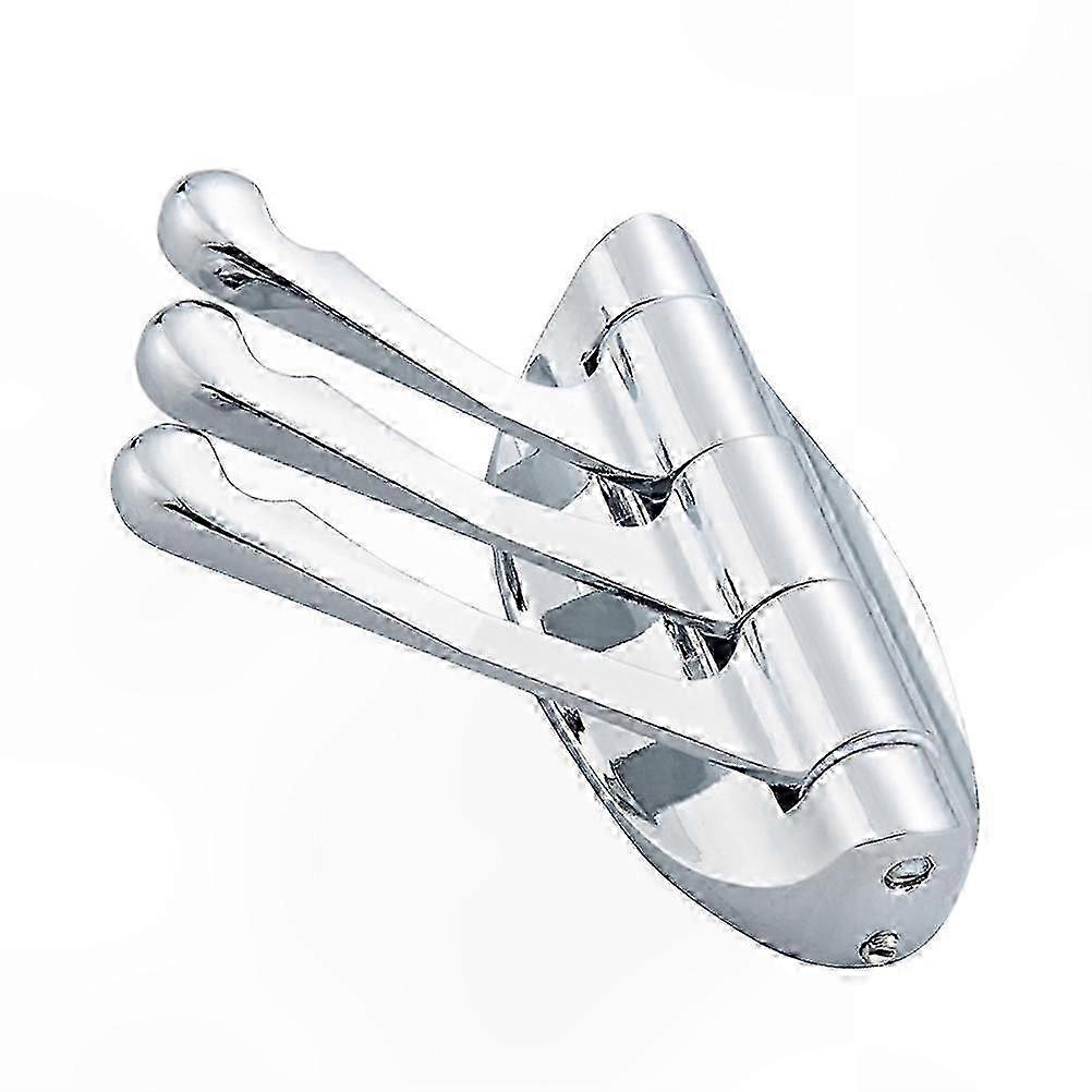 Triple Swivel Hook for Wall Mounting - Durable Silver Hanger for Bath Kitchen Bedroom Use