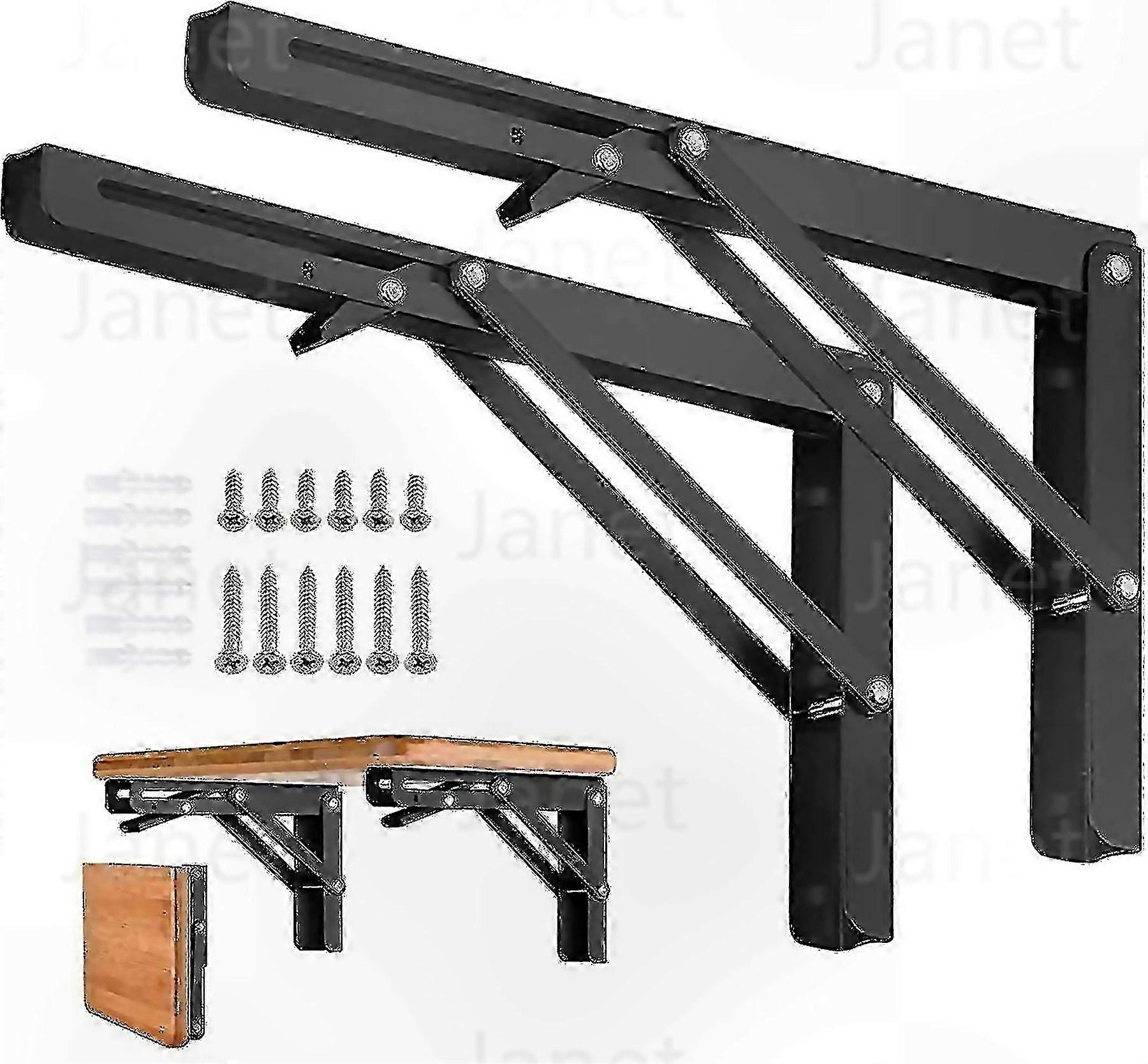 For Heavy Duty Folding Shelf Brackets 2pack Collapsible Metal Triangle Hinges For Wallmounted Tables