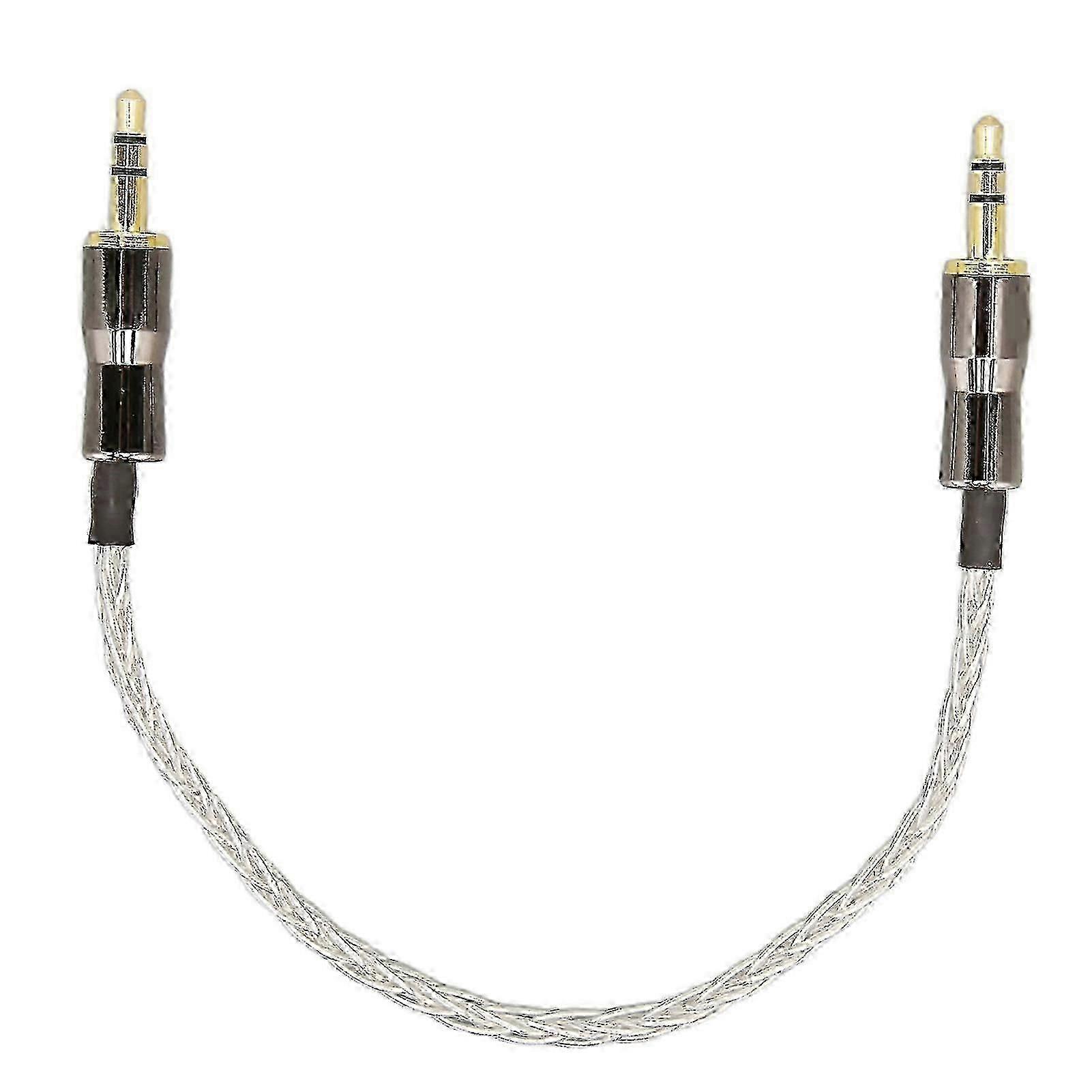 3.5mm to 3.5mm Adapter Cable 8 Core OCC Silver Plated Adapter Cable for Phones Tablets Computer