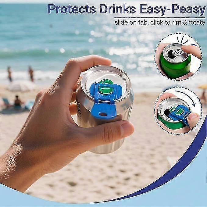 6-Pack Easy Tab Opener And Drink Protector, 2025 New Complete Cover Easy Tab Opener. Manual Soda Can Opener, Simple Plastic Bottle Opener For Soda, B