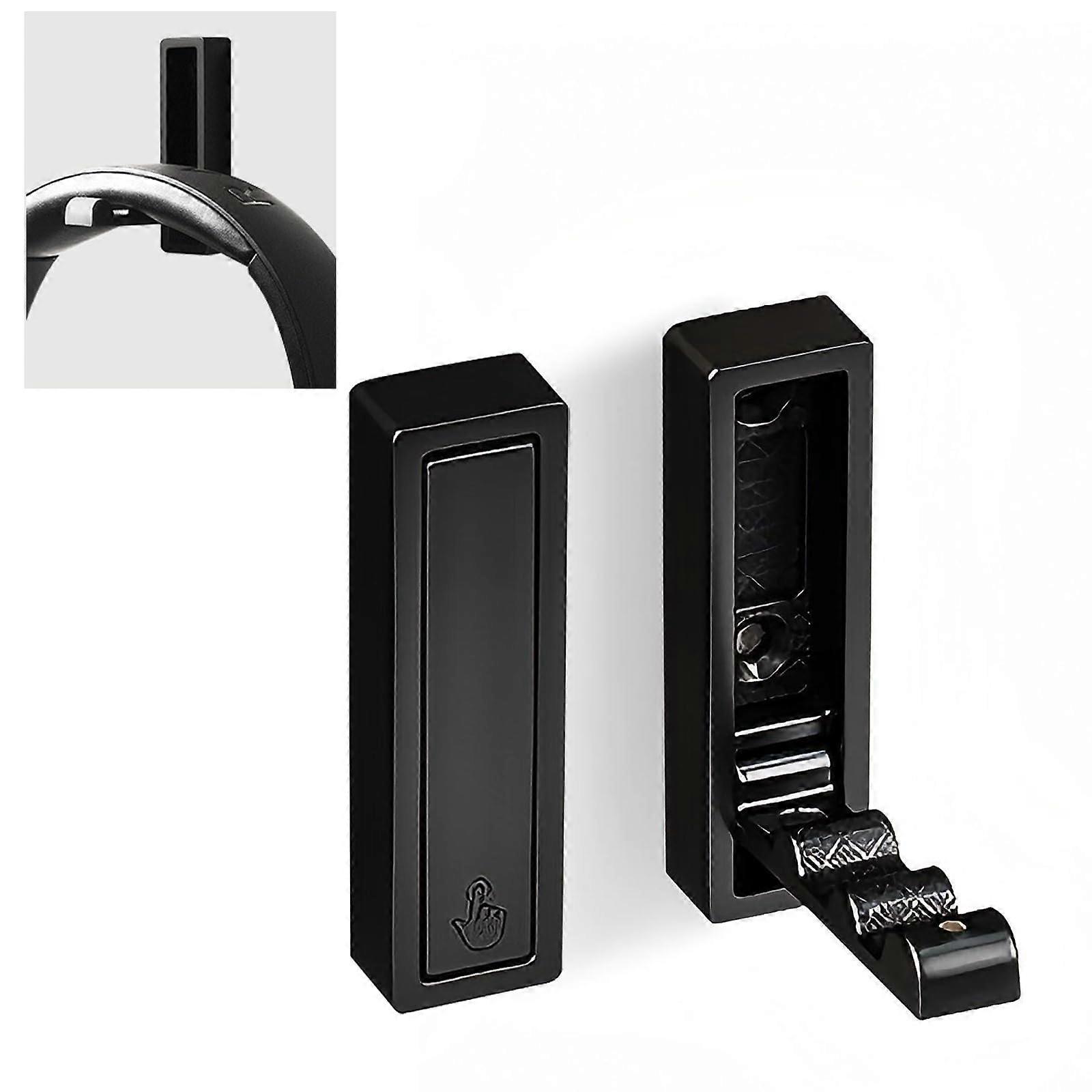 Folding Wall Hooks Zinc Alloy HeavyDuty Foldable Hooks For Coats Keys Bags Towels Square Black 2Pack