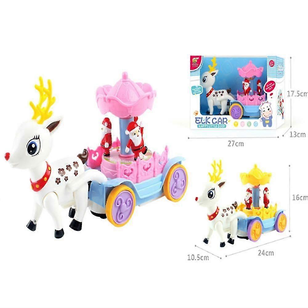 Music Box Lights Claus Carousel Chris @BUGU