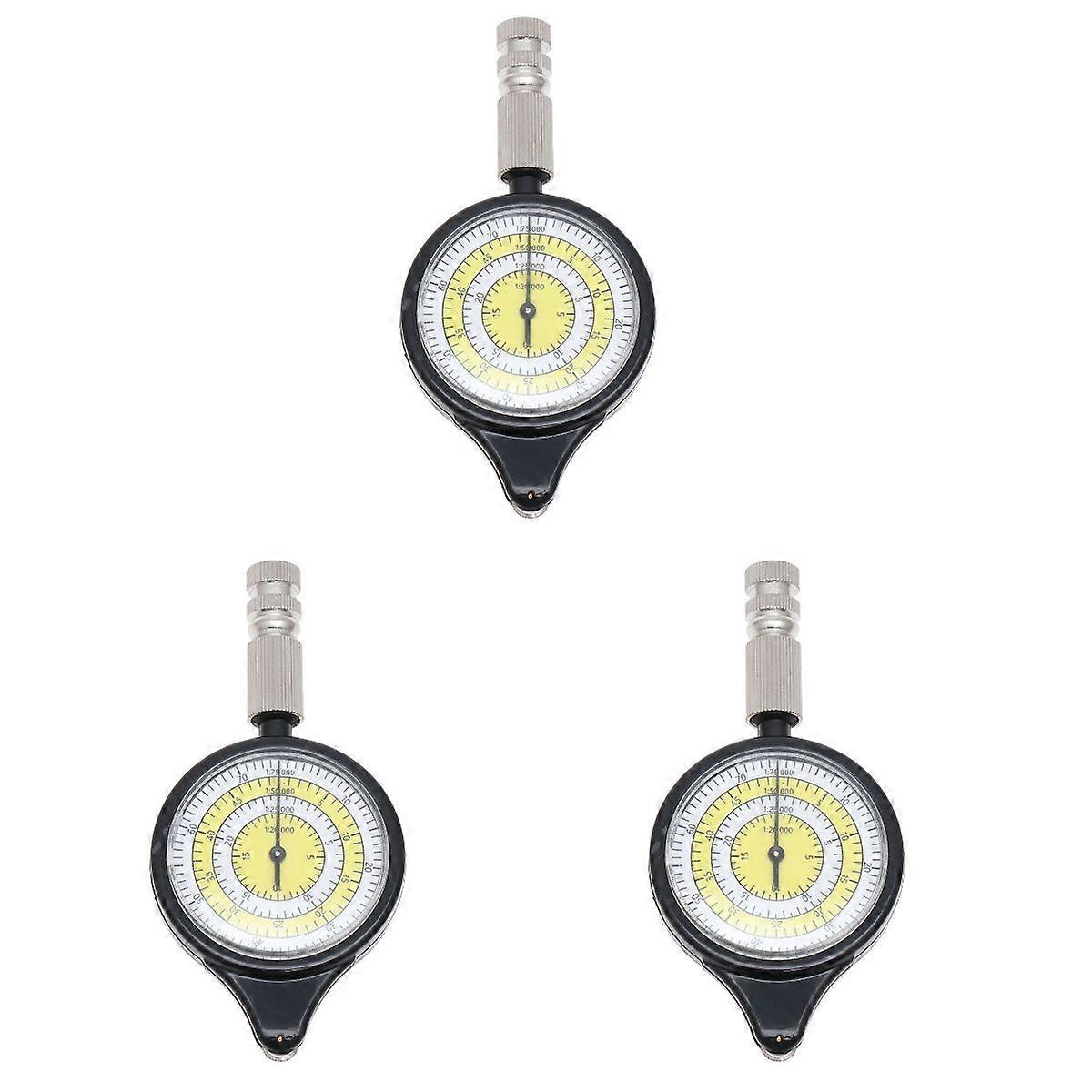 3pcs Map Measurer Mini Outdoor Map Measure Distance Calculator Mapping Tool Metal Measuring Wheel for Field Exploration Hunting