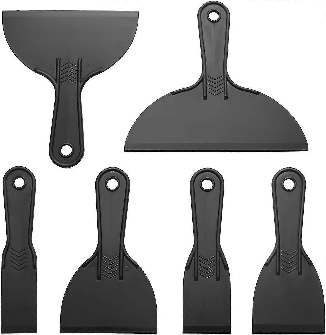 6 Pack Putty Knife, Flexible Plastic Paint Scraper Tool for Spackling,Plastic