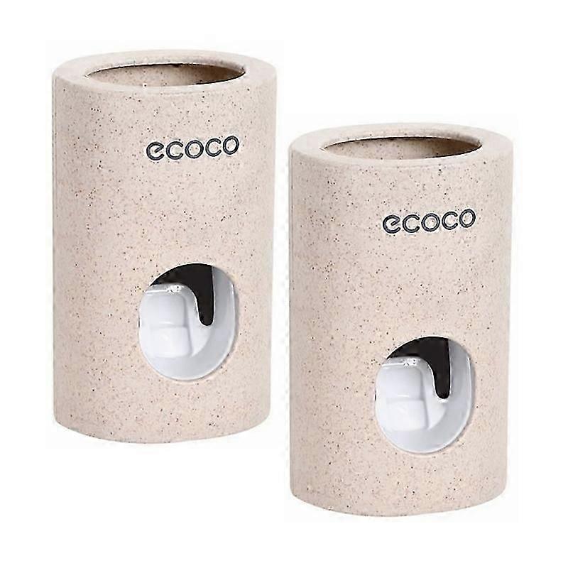 2X Automatic Toothpaste Dispenser Dust-proof Toothbrush Holder Wall Mount Stand Toothpaste Squeezer Bathroom Accessories Set