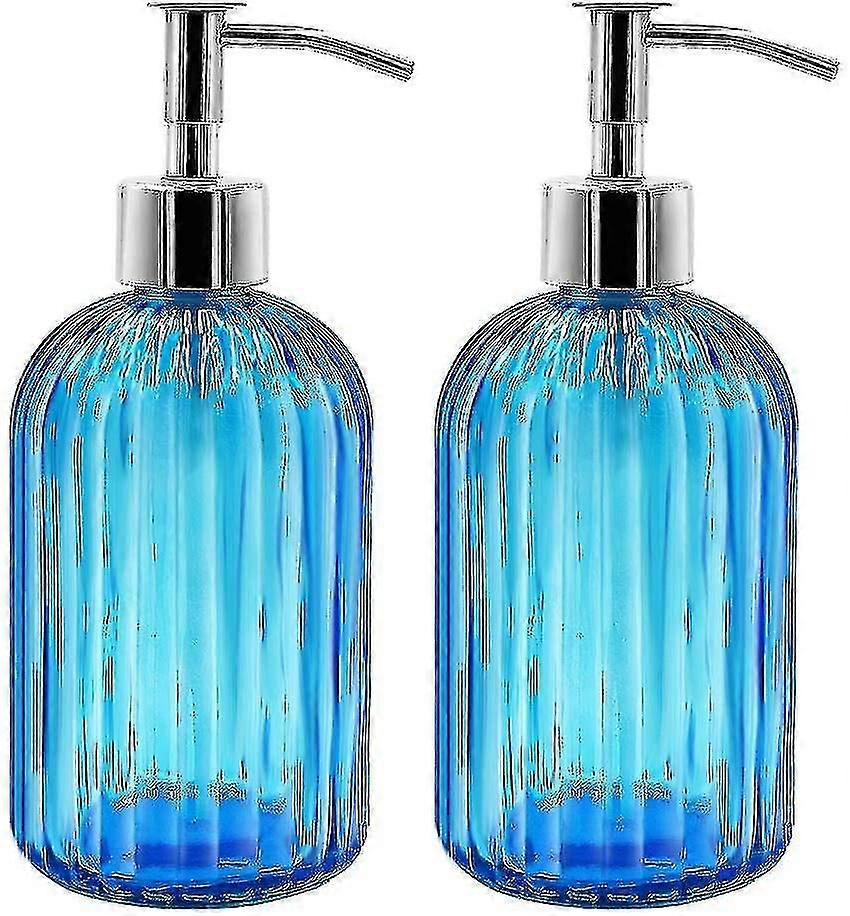 ガラスソープディスペンサー2セット。400 ml 液体石鹸ディスペンサーポンプ付き