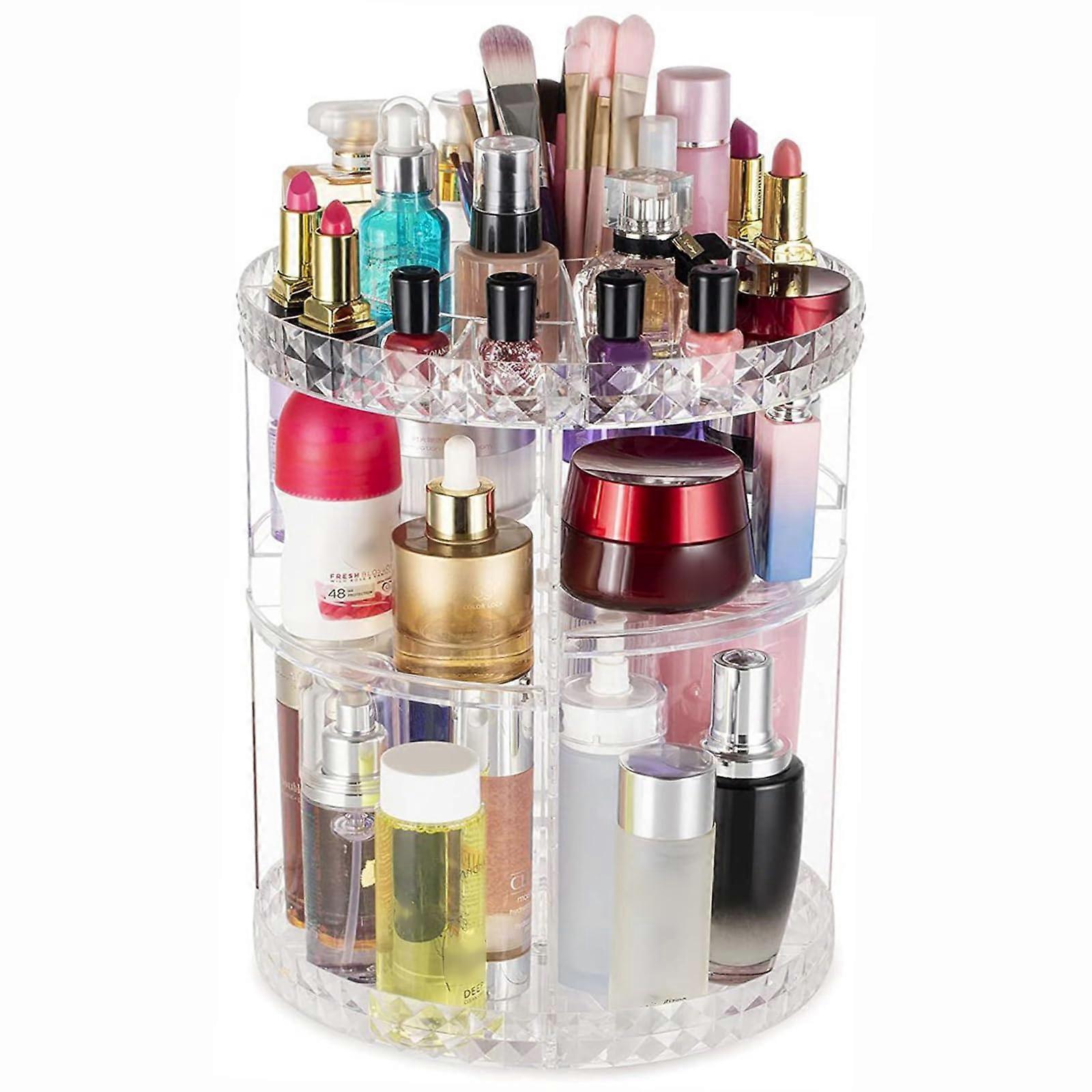 Elegant Makeup Storage Rack 360 Rotating Organizer Multi-Layer Cosmetic Display Stand for Beauty Products and Accessories