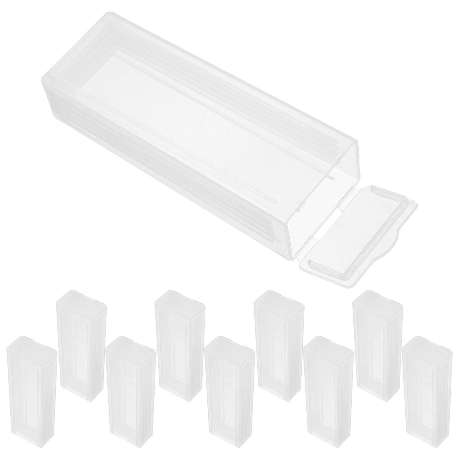 Portable Microscope Slide Storage Box for Storage Transparent Plastic 10Pcs Case