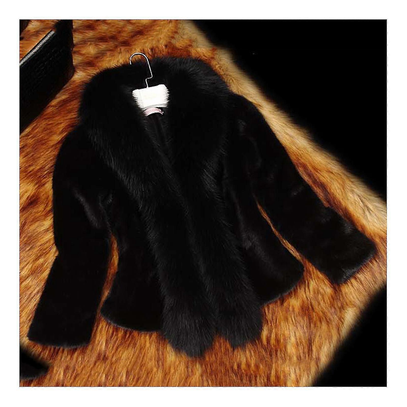 Dames imitatiebont pluche korte winterjas