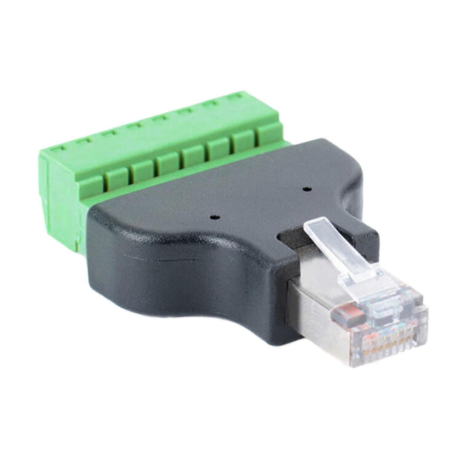 RJ45 Male To 8PIN Screw Terminal Adapter Highly speed Data Transfer Plastic Networking Adapter Light Plastic Construction Multicolor