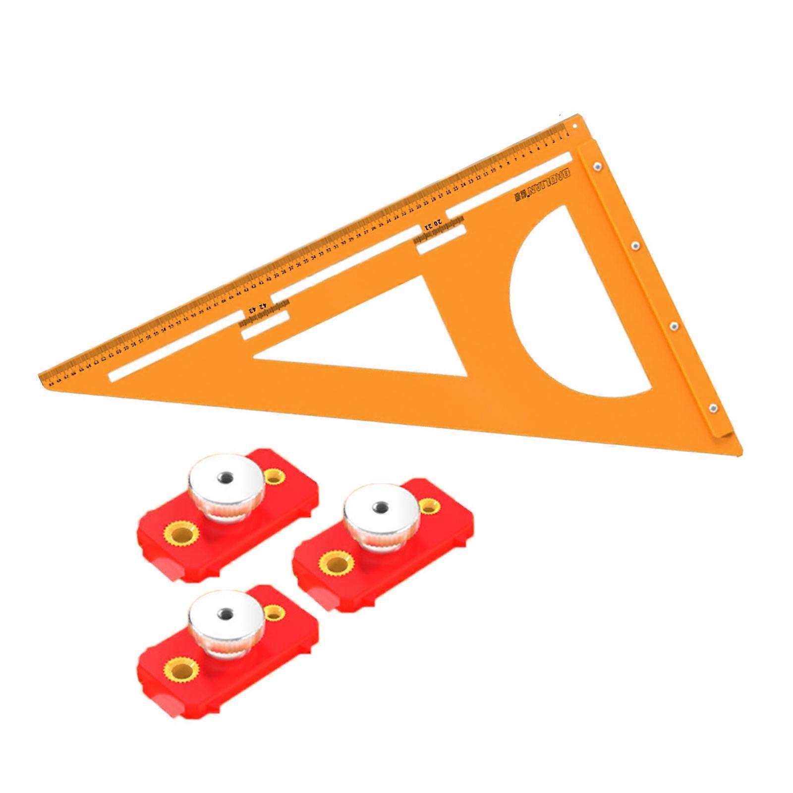 Insulated Woodworking Layout Rulers with Double Measurement Functions for Professional Contractors and Hobbyists Multicolor