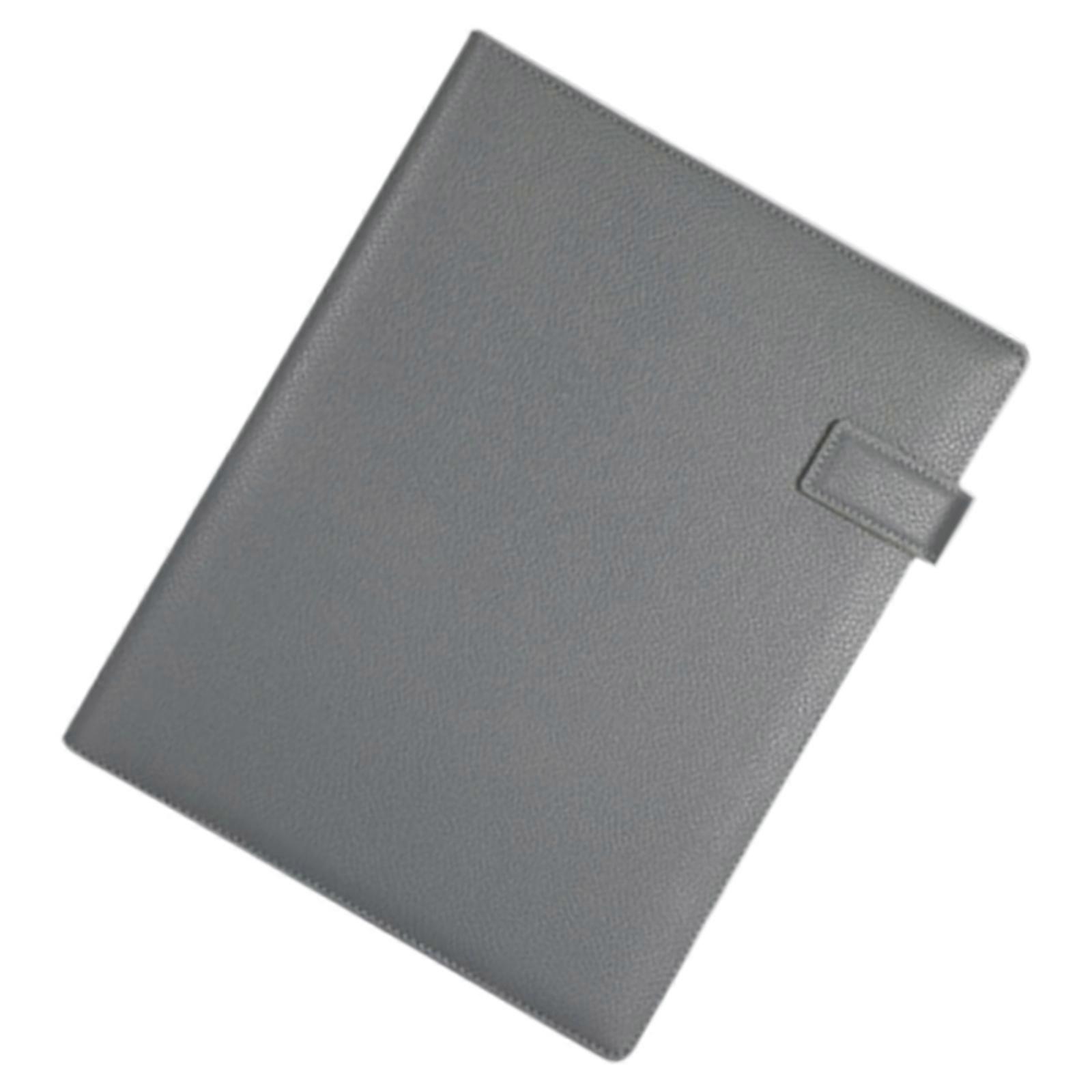 Professional Document Folder Leather Conference Folder Document Organiser with Writing Board for Business Travel Use  Grey