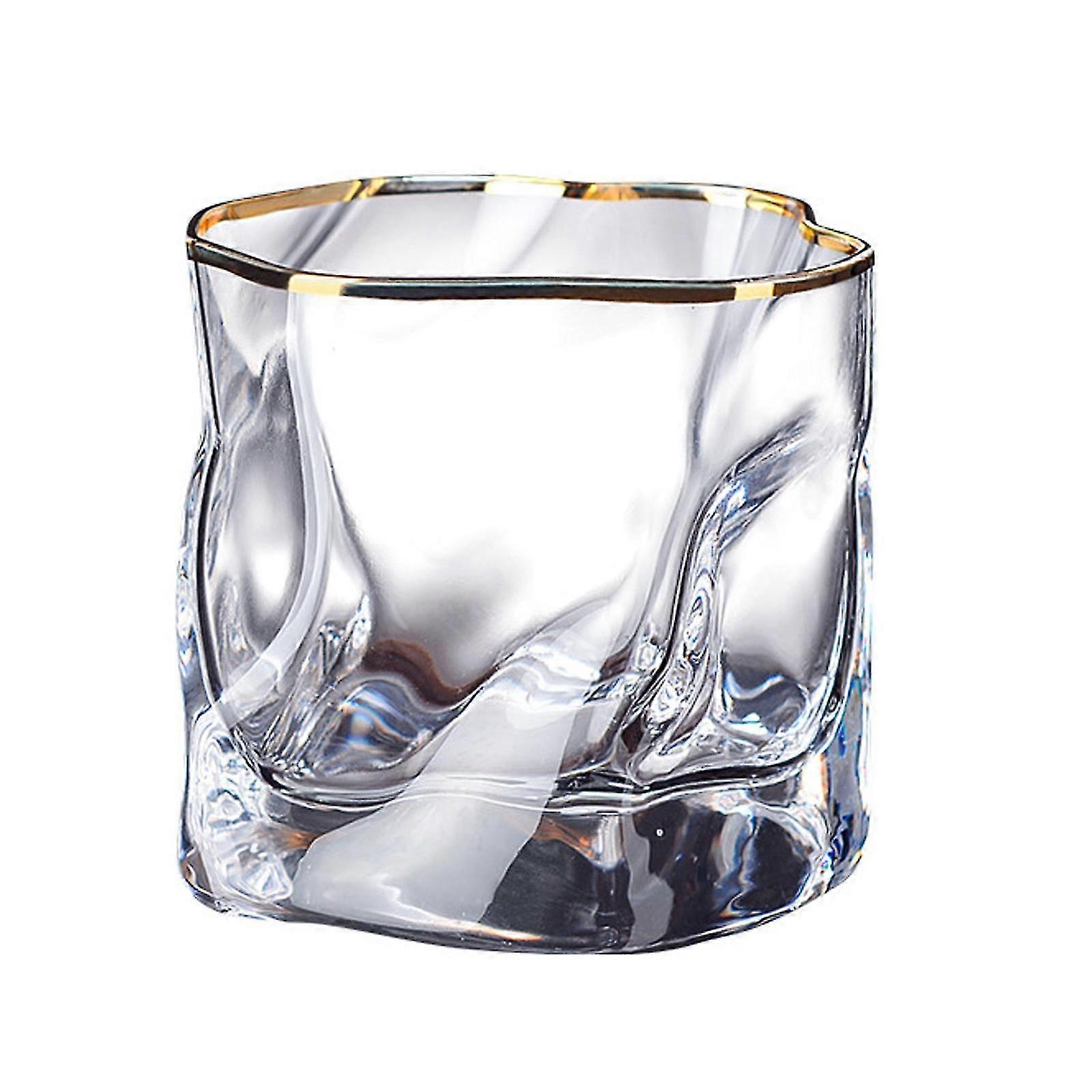 whiskey glasses set with 3D mountain design