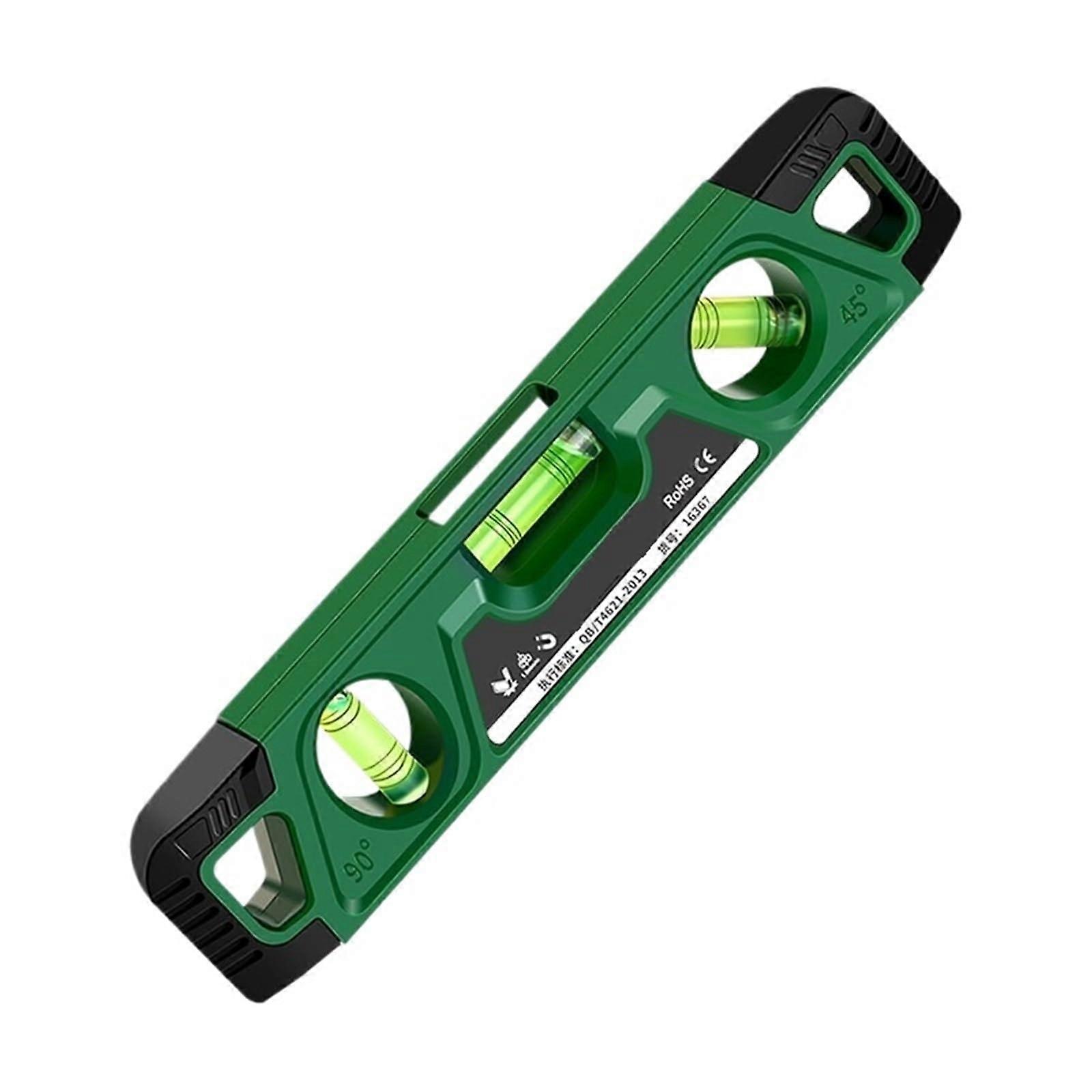 Bubble Level Ruler 230mm Three Bubble Horizontality Gauge Magnetic Shockproof Level Tool 0 Degree 45 Degree 90 Degree