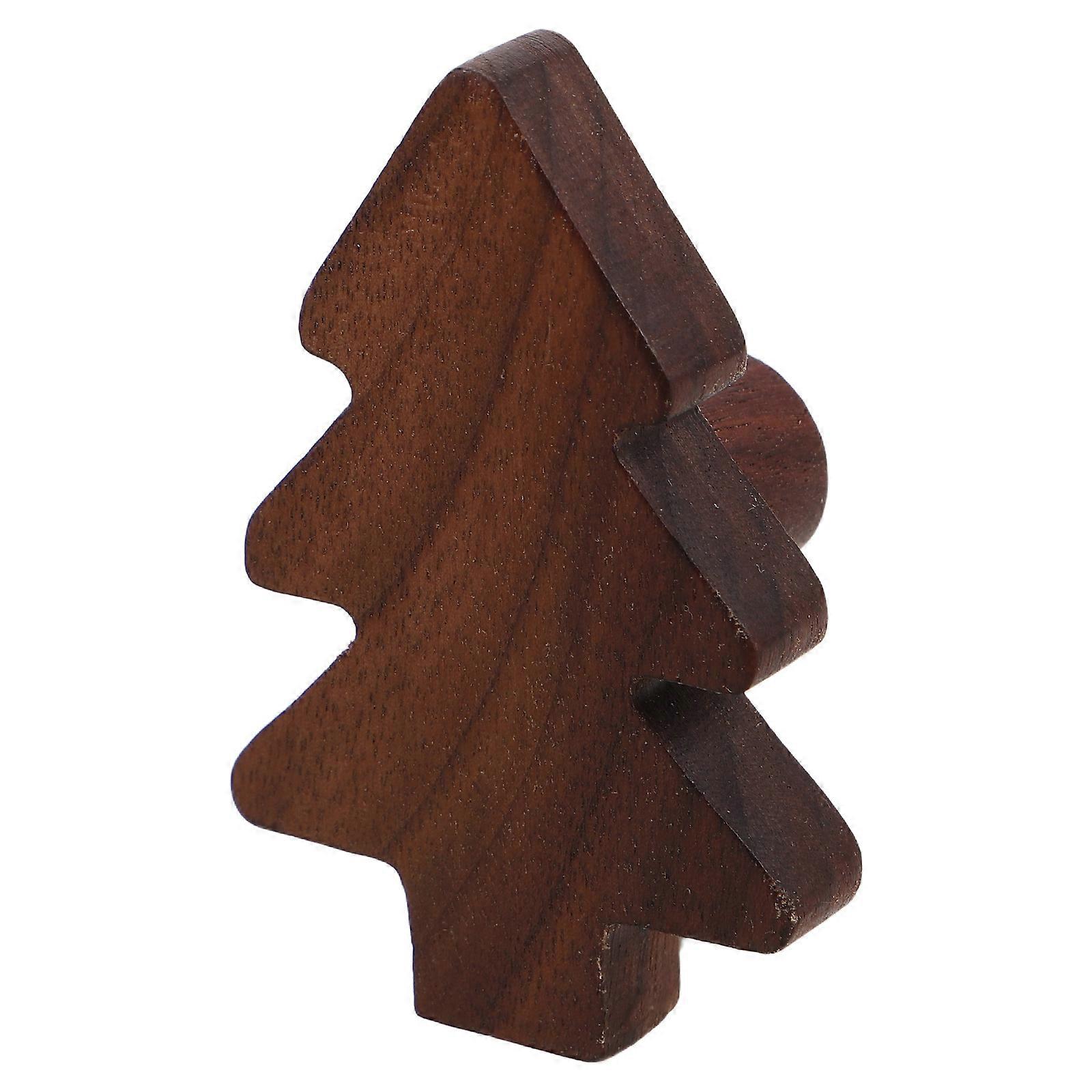 Christmas Tree Wood Knobs for Dresser Drawers Handles 3Pcs Coffee