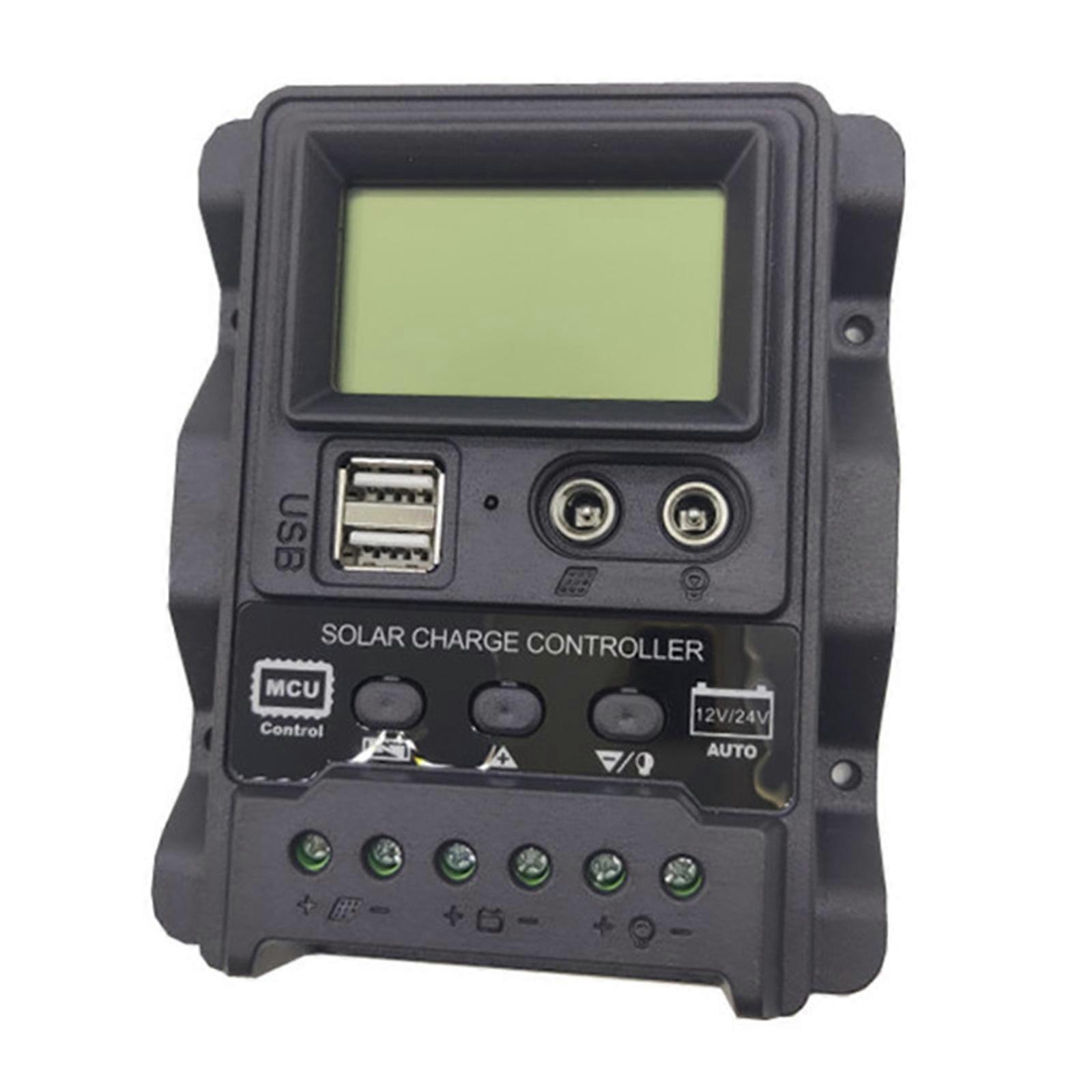 10A/20A/30A Solar Panel Regulator with LCD Display Solar Charge Controller for 12V and 24V Systems Improved Control Multicolor