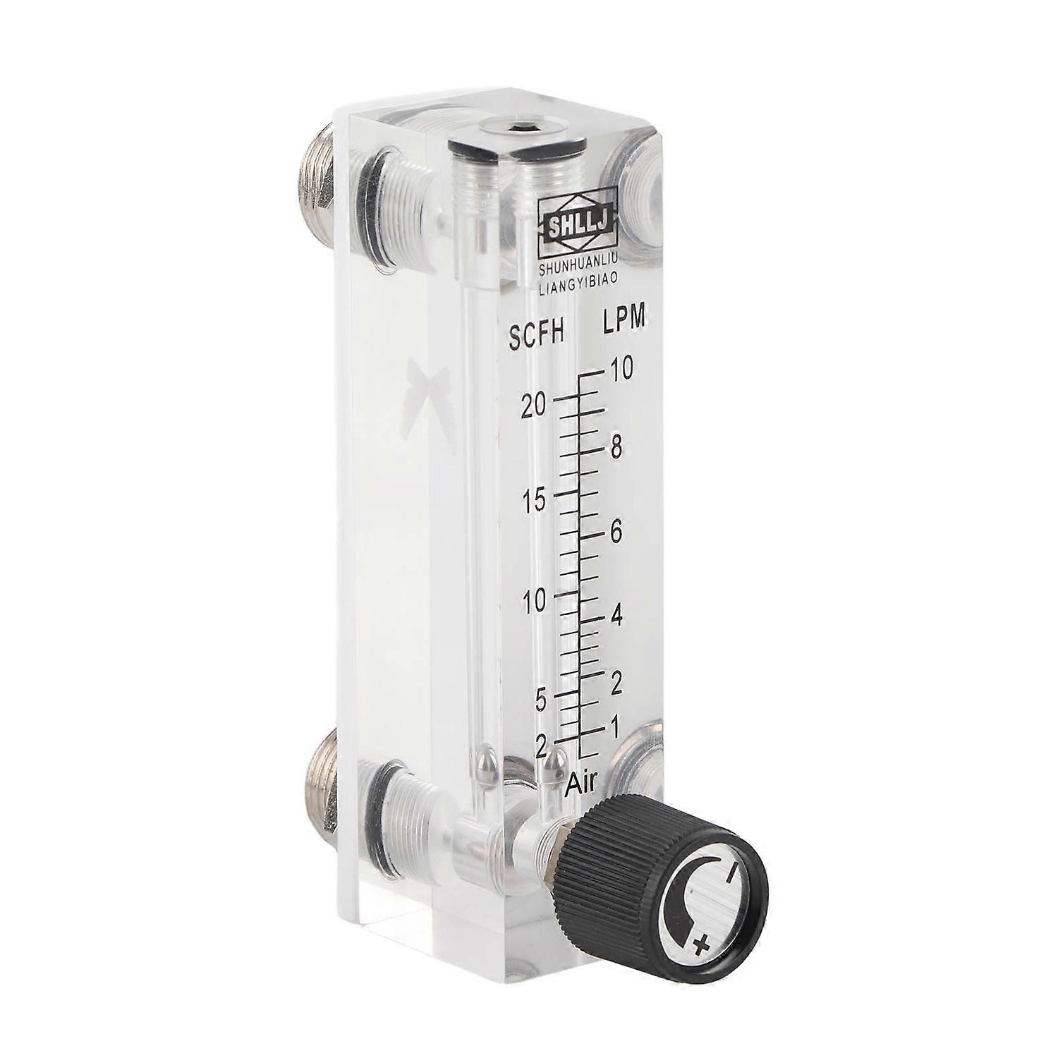 LZM6T Acrylic PMMA Adjustable Panel Type Gas Flowmeter 1~10LPM 1/4"BSP M18*1.5