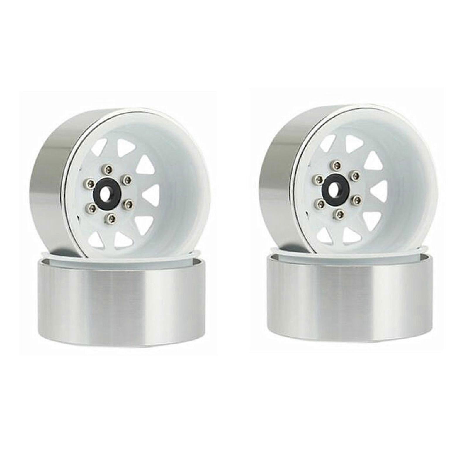 5 Slots 1.9inch Beadlock Wheel Hub Remote Control Crawler Accessories Compatible with 1/10 Remote Control Vehicle  White