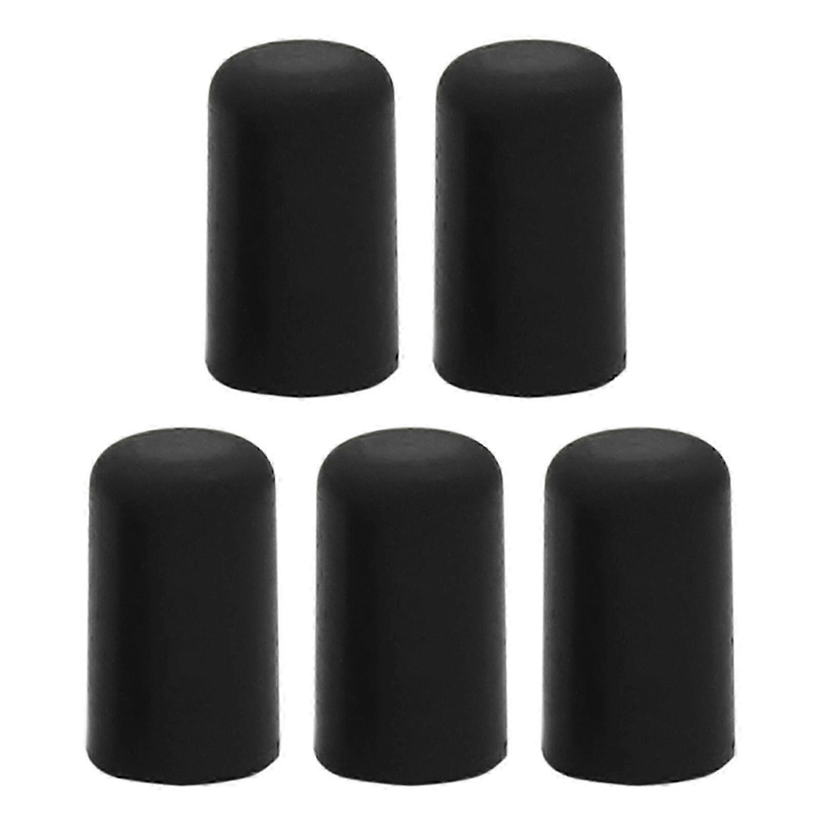 5Pcs Portable Black Cello Rubber Endpin Tip Protector Musical Instruments Accessory