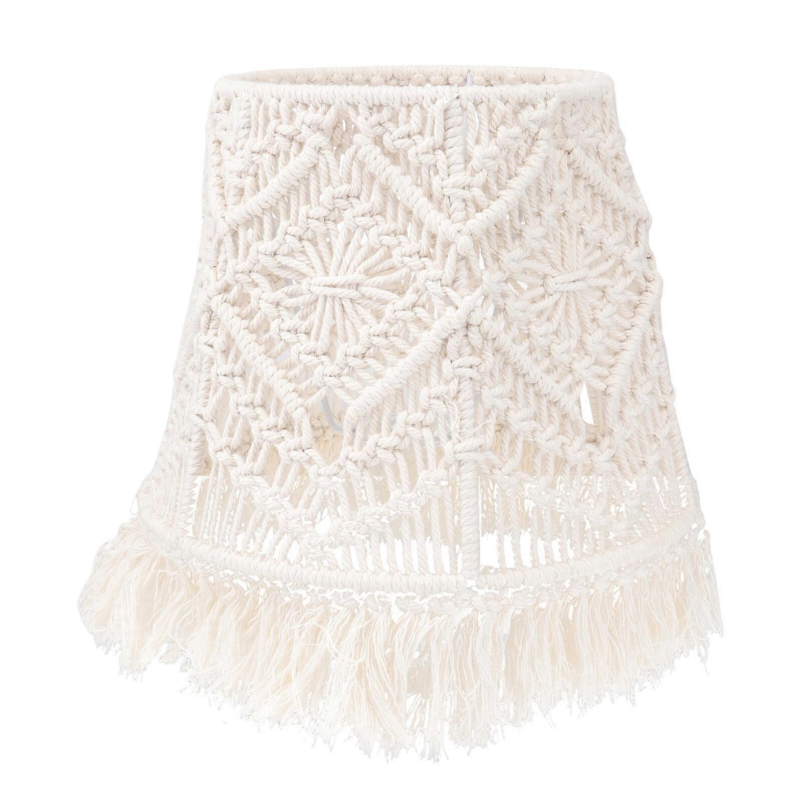 1pc Bohemian Macrame Lamp Shade Handmade Woven Floor Lamp Cover for Bedroom