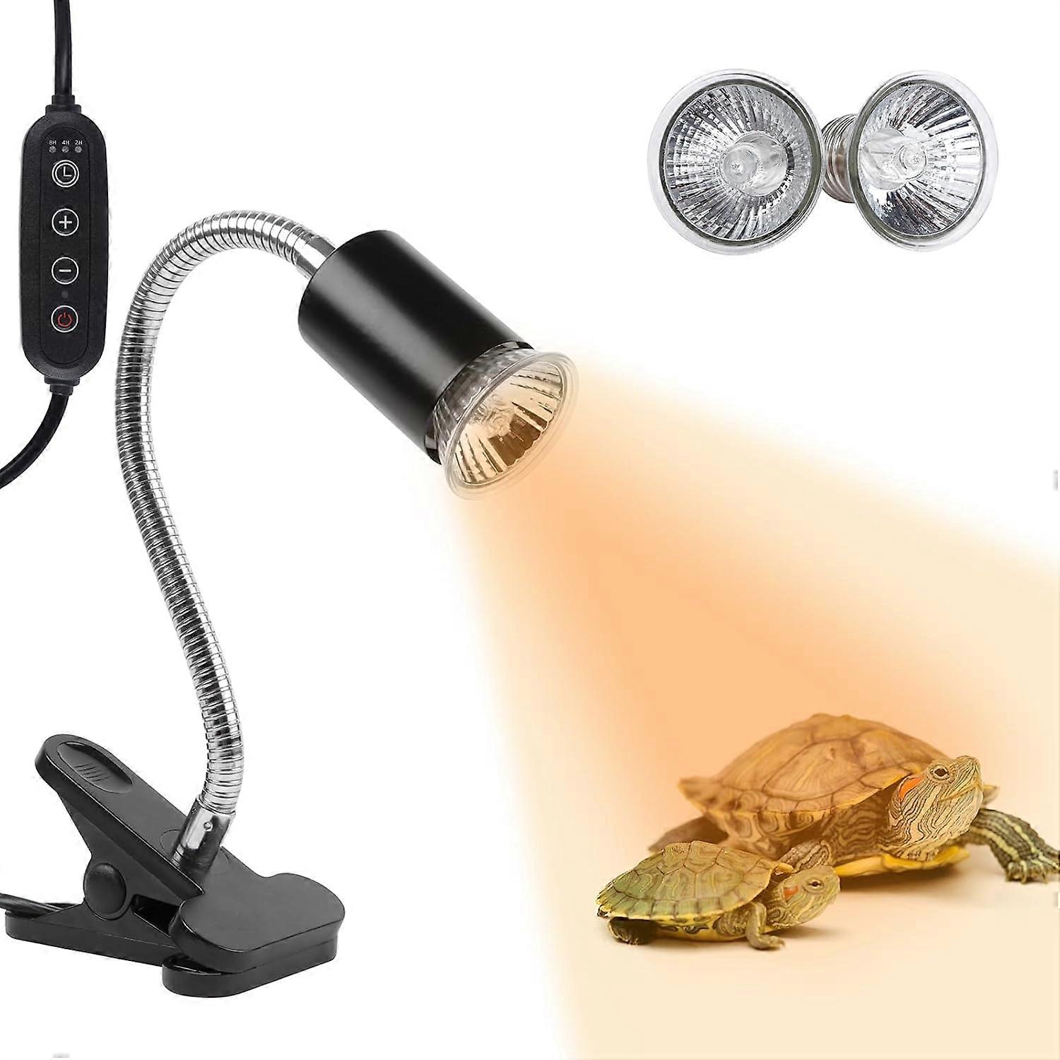 Reptile Heat Lamp Tortoise Basking Spot Lamp Turtle 360 Rotatable Light Clamp Flexible Ceramic Clip Desk Light