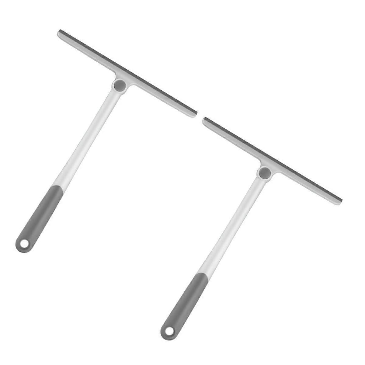 2 Pack Rotating Glass Shower Squeegee with Grey Blade for Bathroom Tile Window and Mirror Cleaning