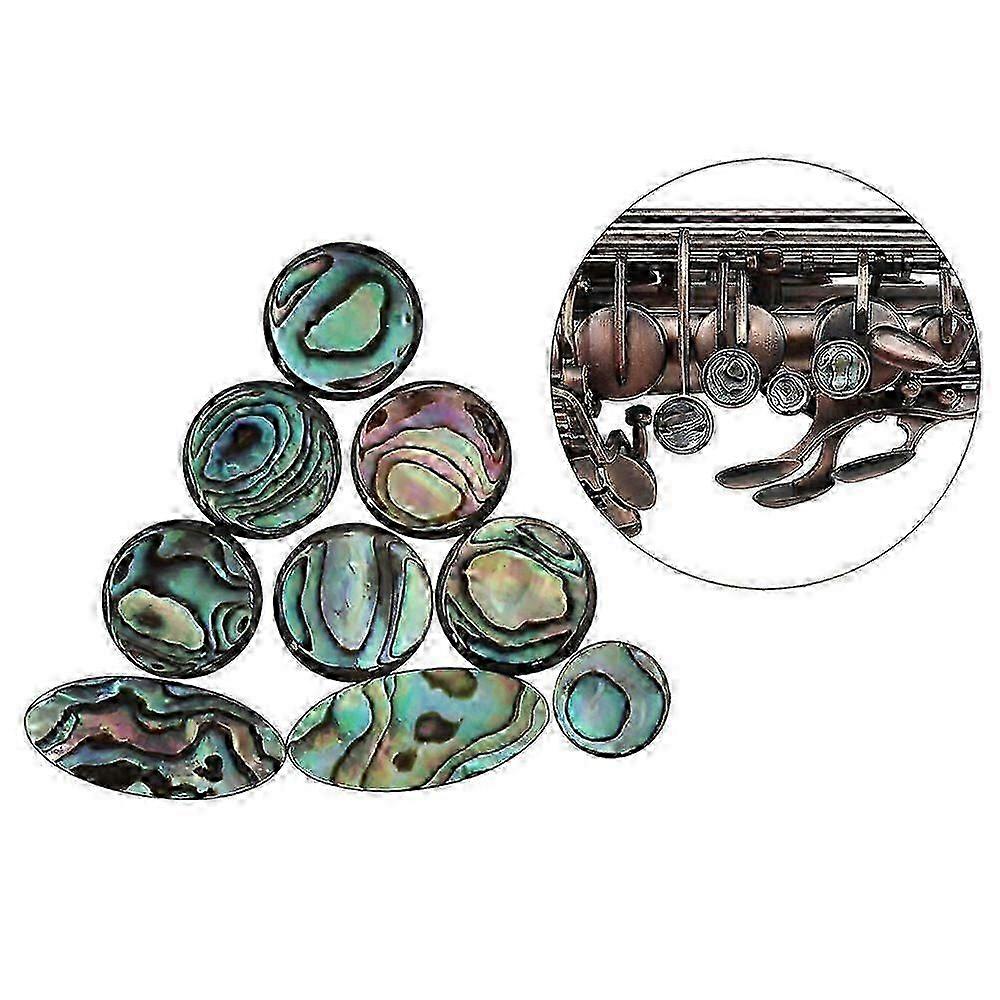 9pcs Colorful Abalone Shell Key Button Inlays for Tenor/ Alto/ Soprano Sax Saxophone