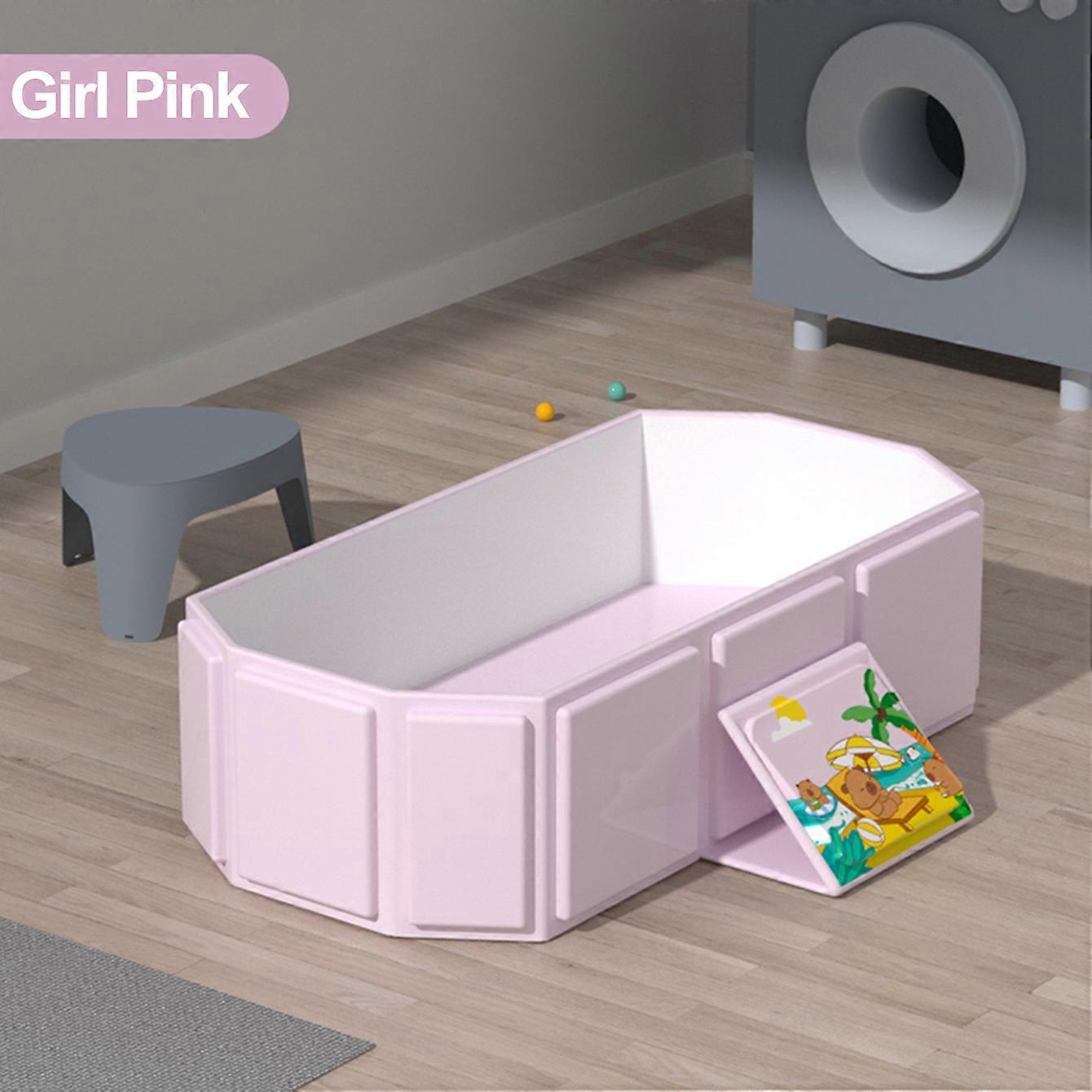 1PC Portable Thickened Foldable Bathtub (Pink or Green), Non-slip Base, Suitable for Travel and Small Spaces
